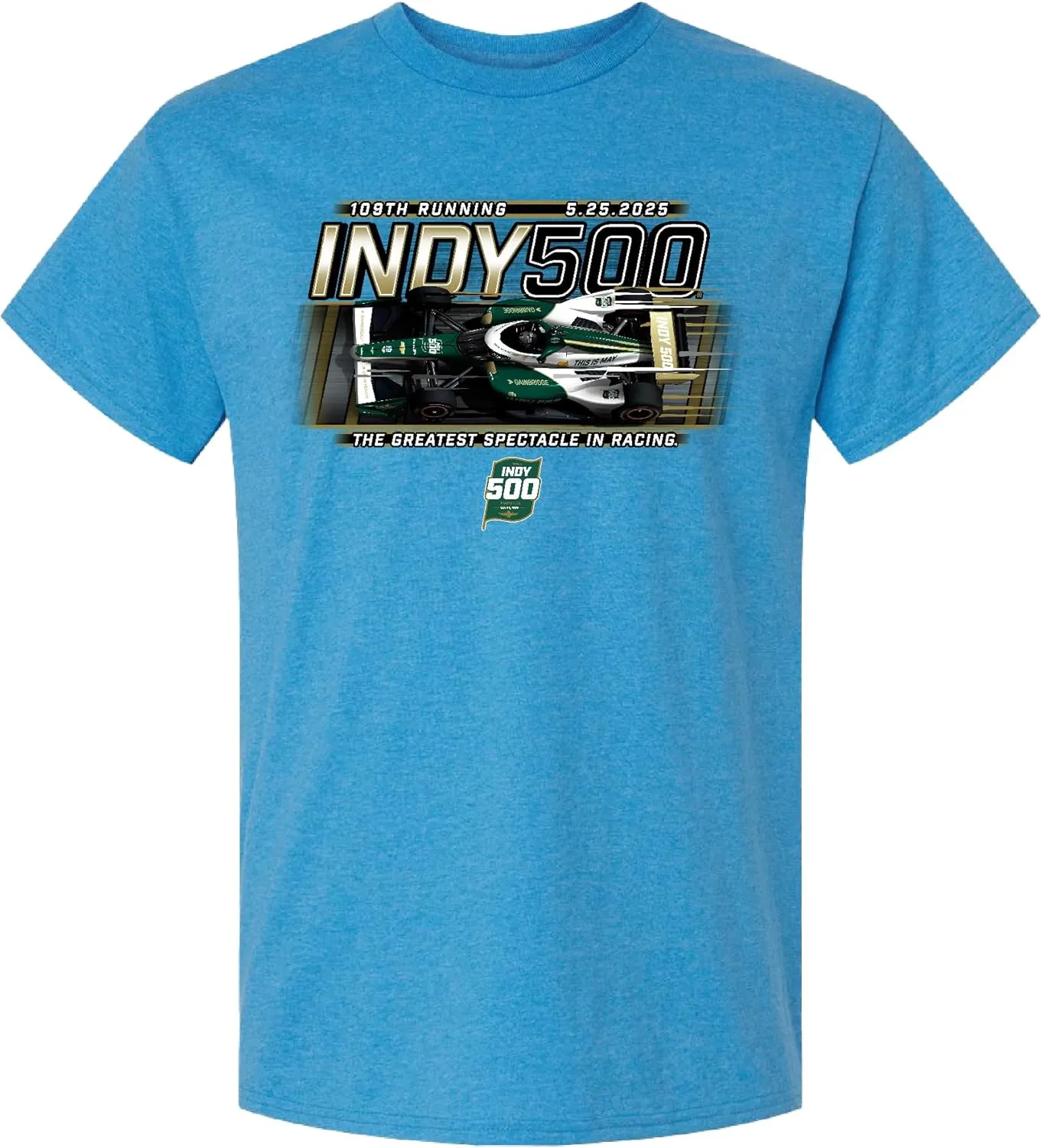 109th Indy IndyCar 2025 Adult Race 5.25.2025 Heather Sapphire Logo Tee