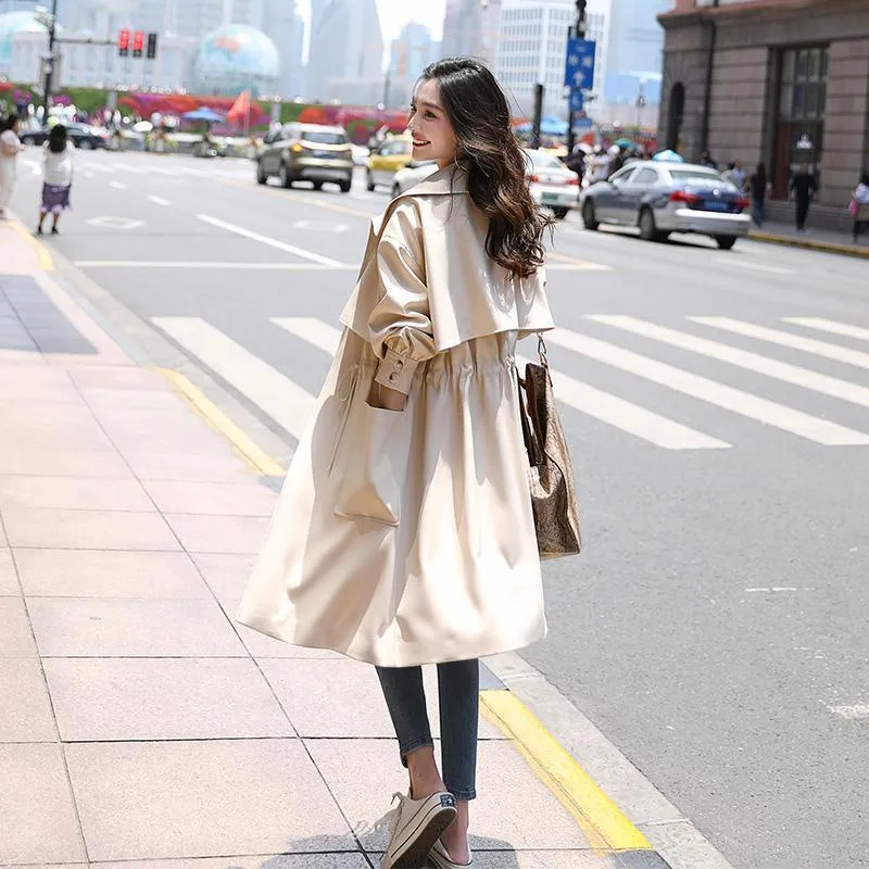 2025 Women's Spring & Autumn Jacket - Slim Fit Mid-Length British Style Windbreaker Coat | Trendy Lightweight Outerwear for Women
