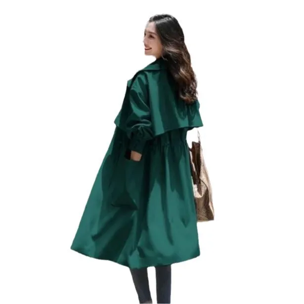 2025 Women's Spring & Autumn Jacket - Slim Fit Mid-Length British Style Windbreaker Coat | Trendy Lightweight Outerwear for Women