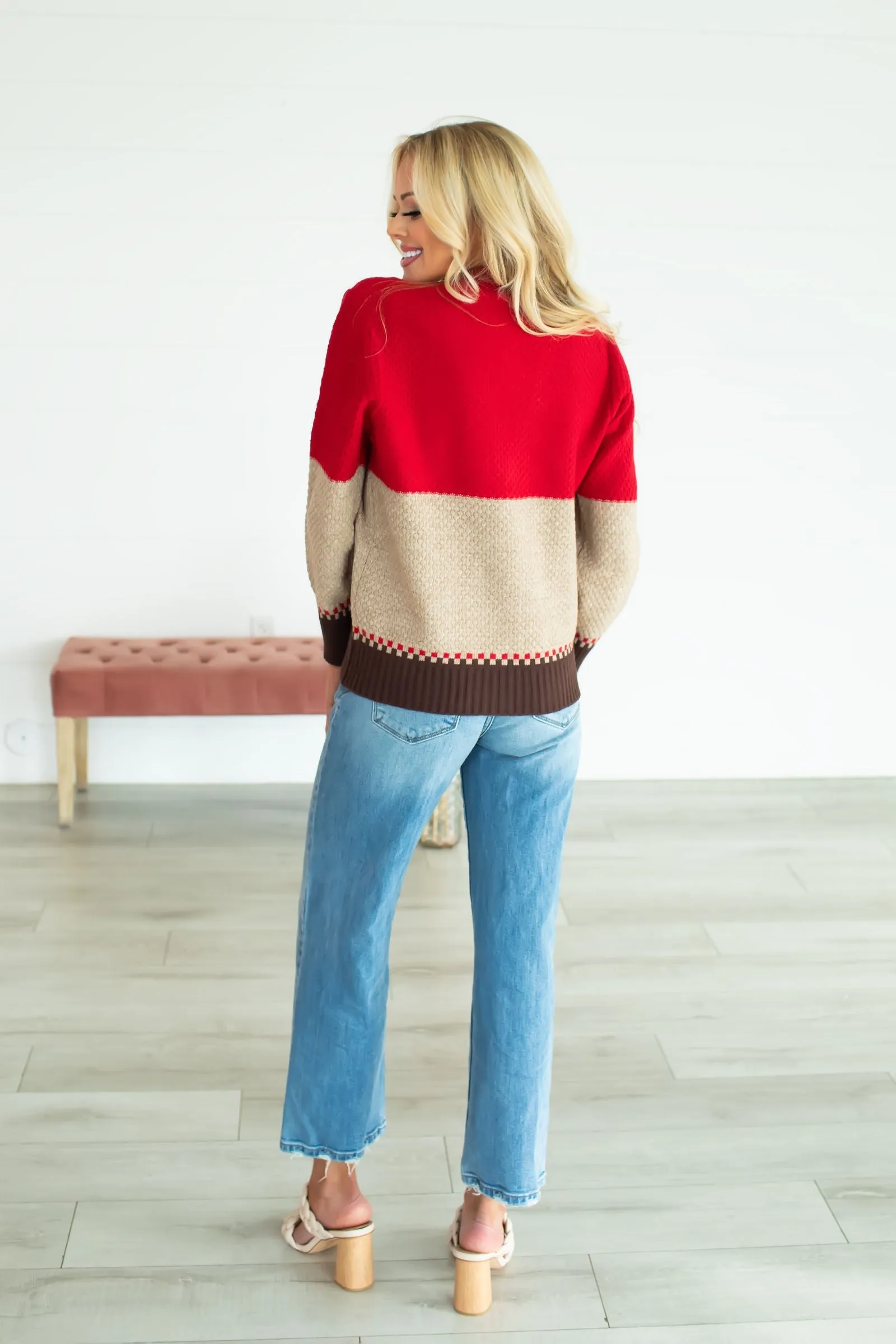 All Tied Up In You Knit Cardigan - Red