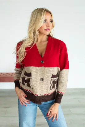 All Tied Up In You Knit Cardigan - Red
