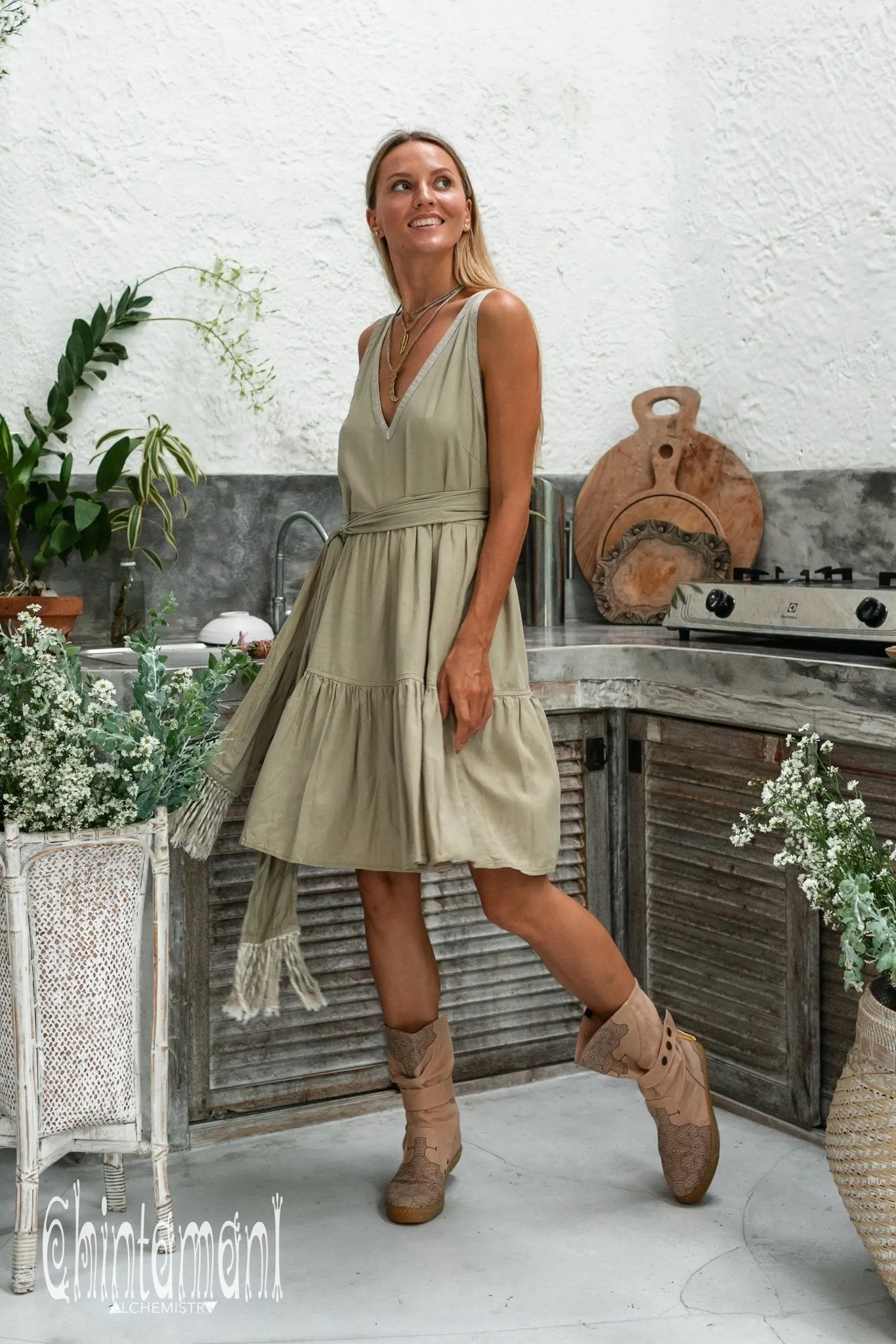Alma Midi Dress / Sage