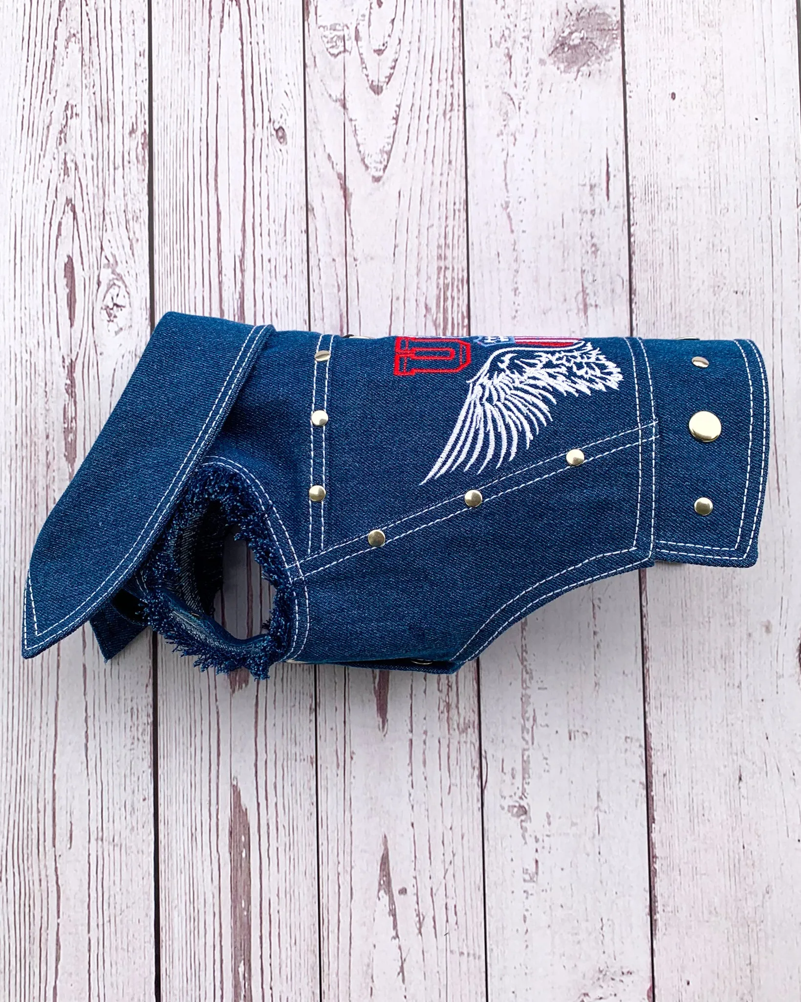 American dog denim vest