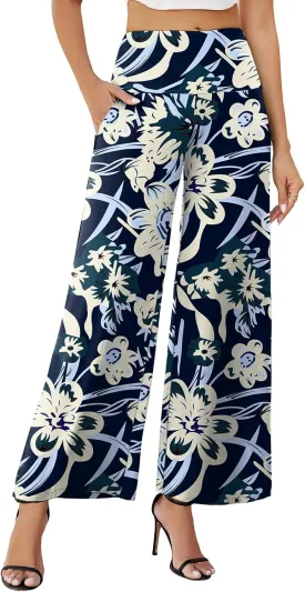 Arolina Women's Stretchy Wide Leg Palazzo Lounge Pants with Pockets Casual Comfy High Waist Palazzo Pants for Women Dressy