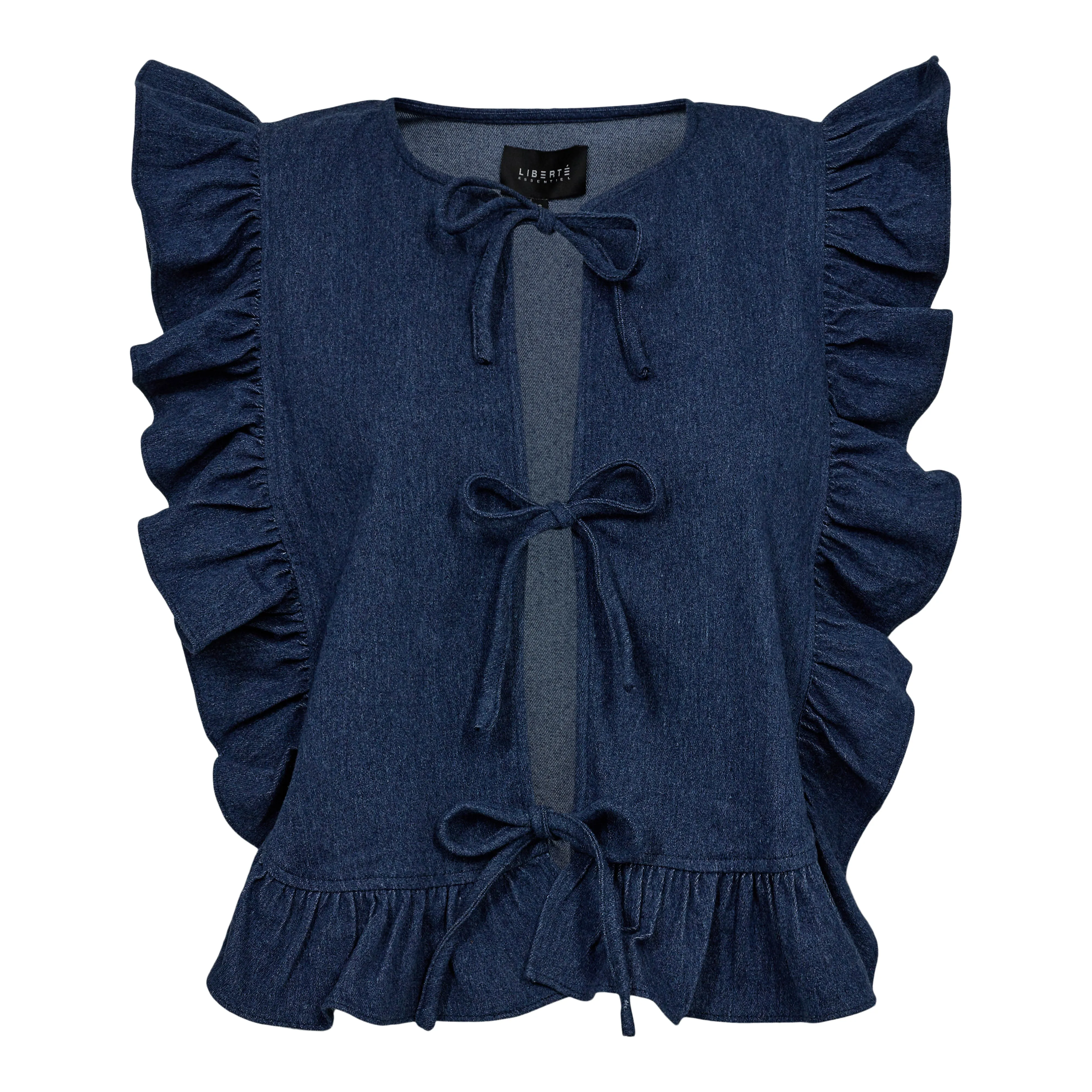 ASTA-FRILL-VEST - BLUE DENIM