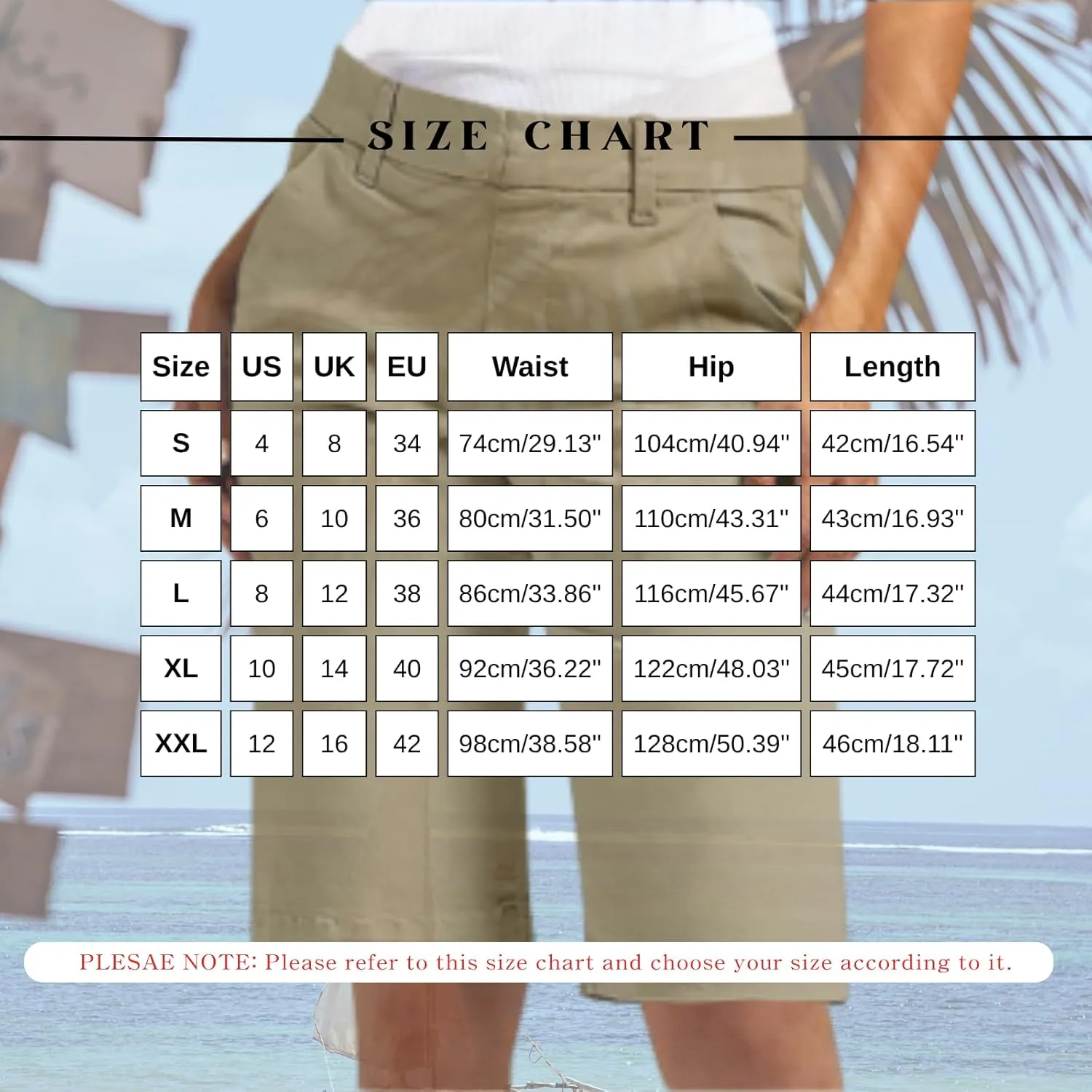 Bermuda Shorts for Women Stretchy Dressy Casual High Waisted Chino Short Pants Straight Leg with Pockets Hiking Outfits