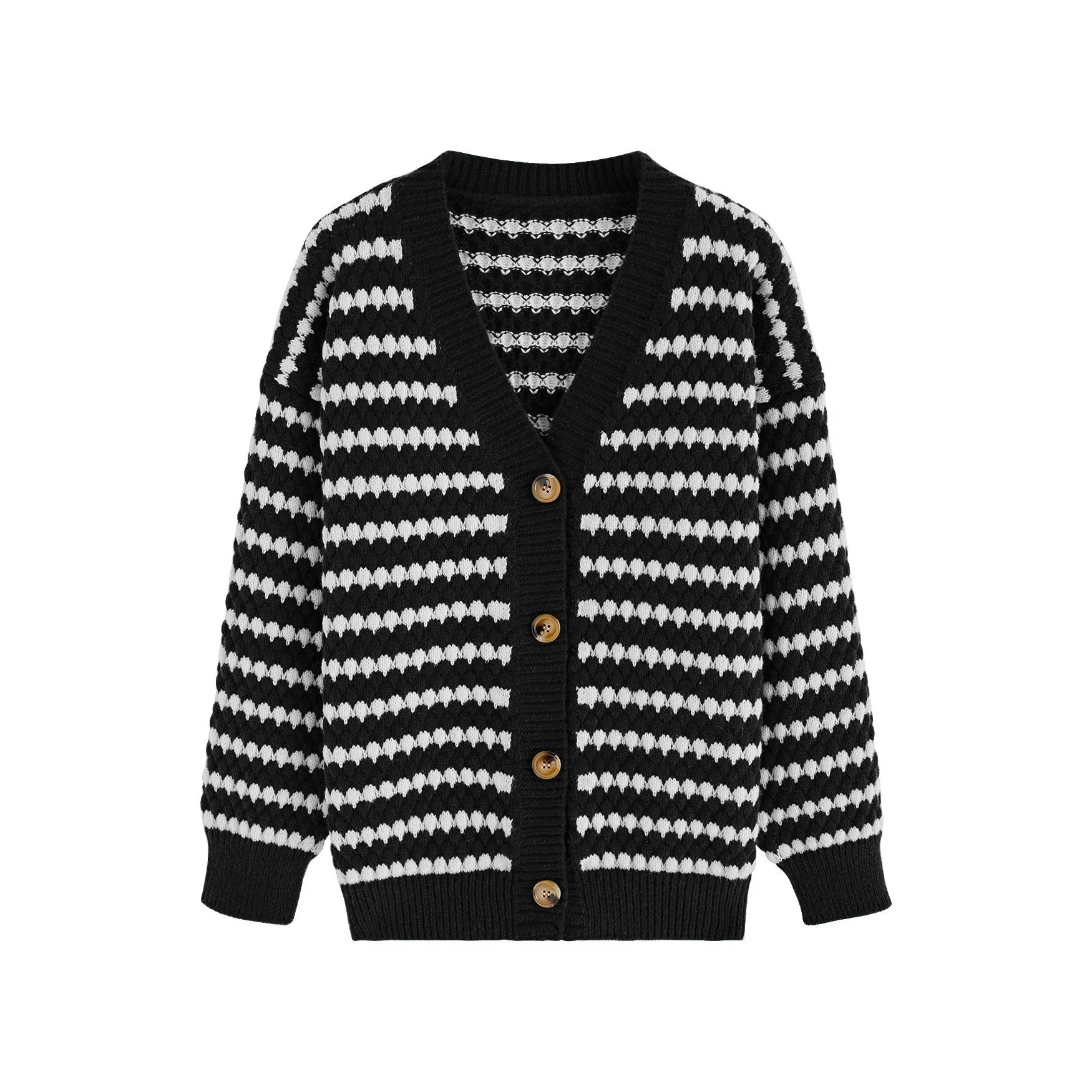 Black Vintage Knitted Cardigan