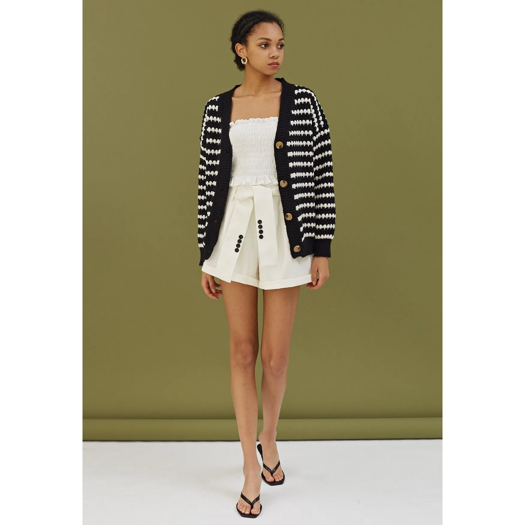 Black Vintage Knitted Cardigan