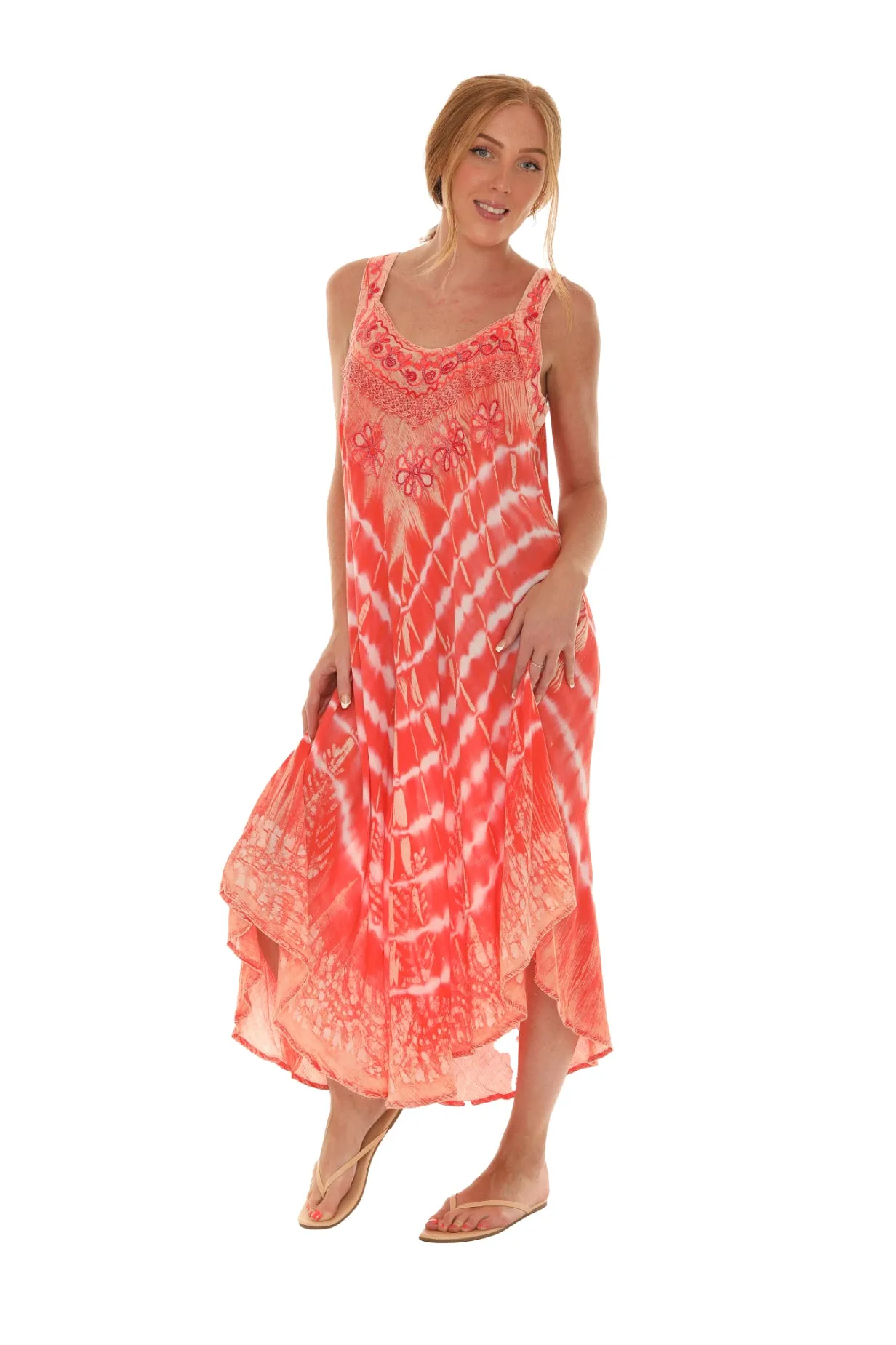 Boho Chevron Tie-Dye Hander kerchief Maxi Dress