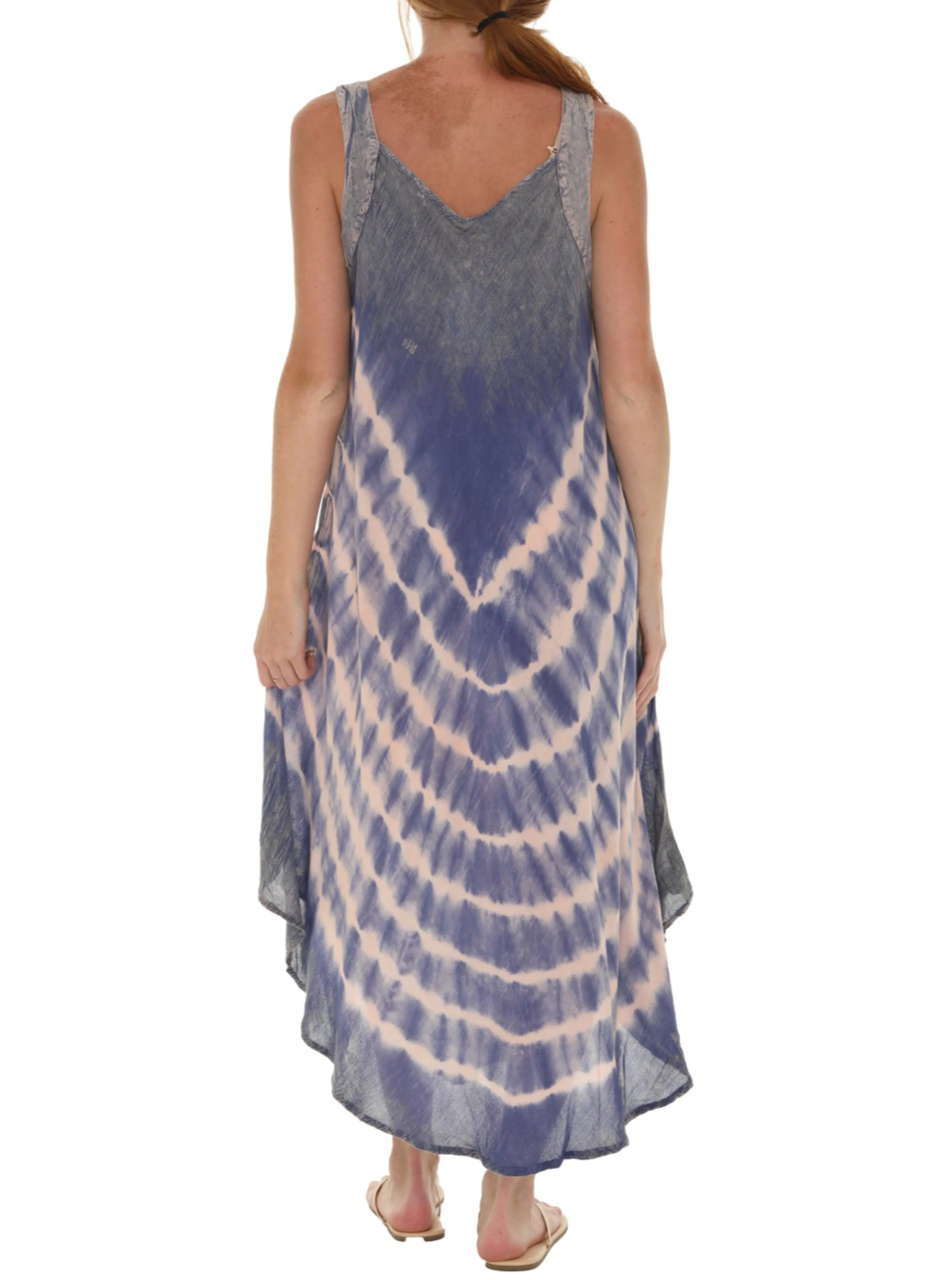 Boho Chevron Tie-Dye Hander kerchief Maxi Dress