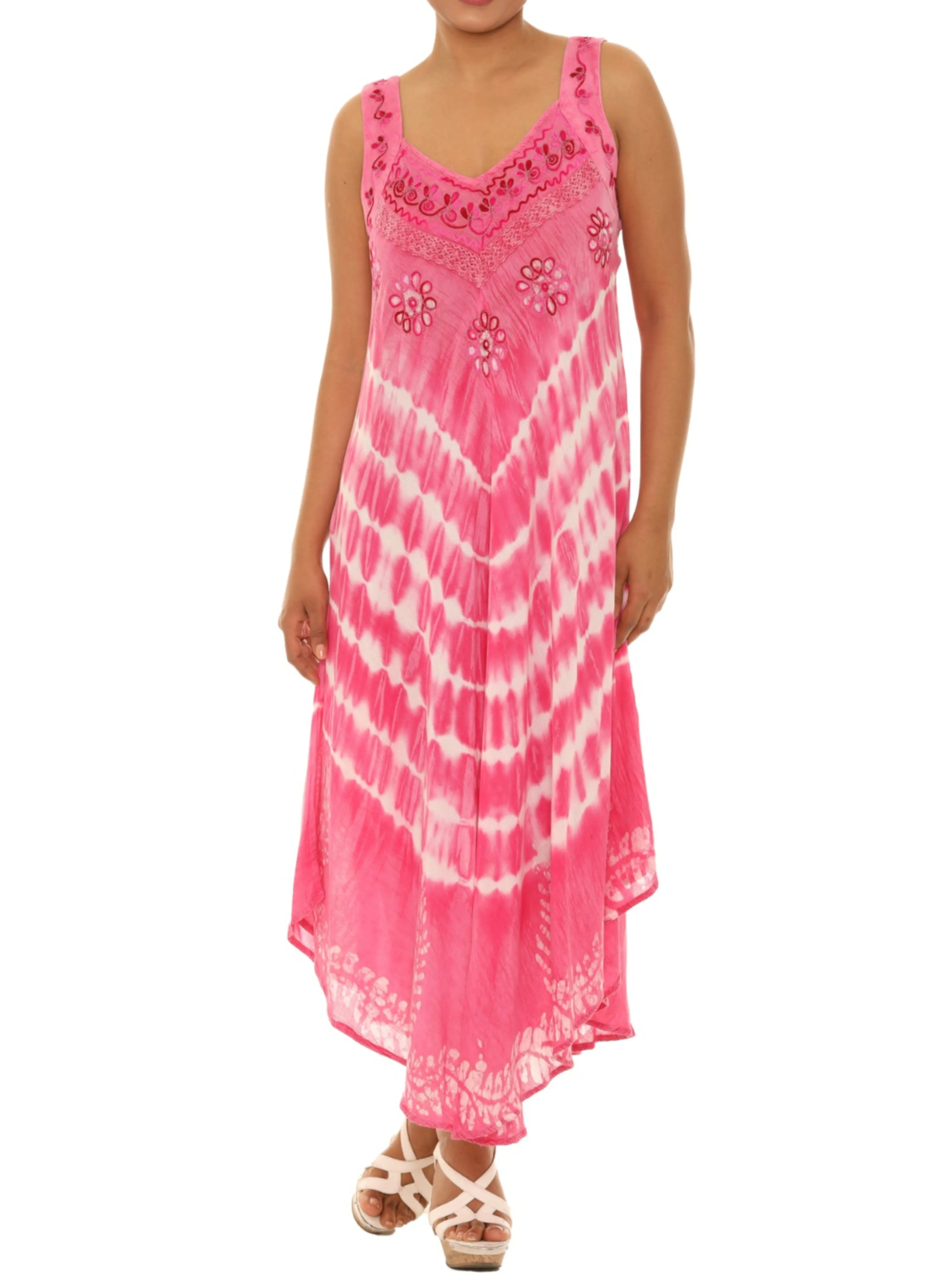 Boho Chevron Tie-Dye Hander kerchief Maxi Dress