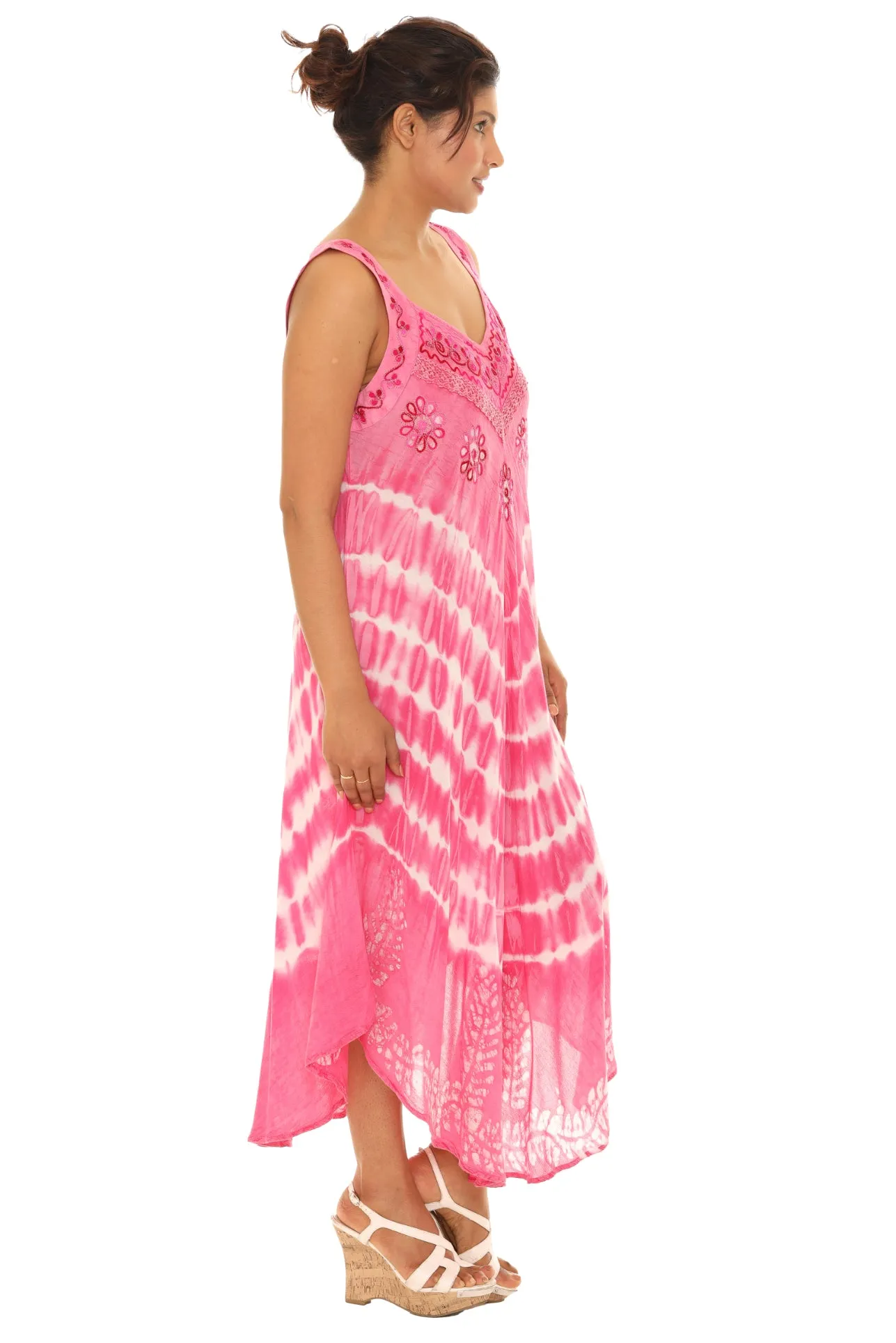 Boho Chevron Tie-Dye Hander kerchief Maxi Dress