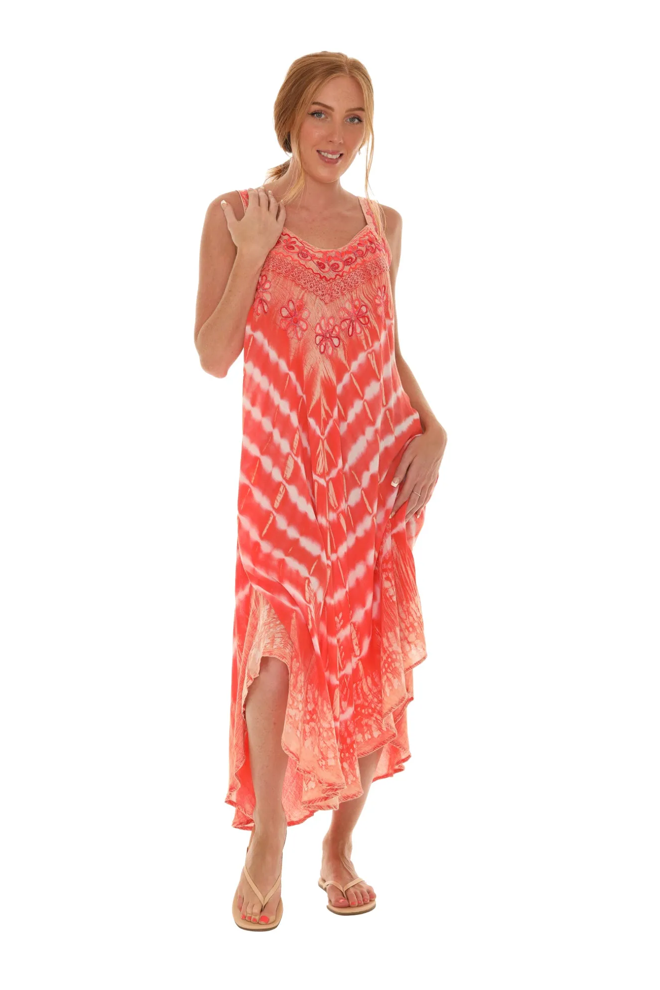 Boho Chevron Tie-Dye Hander kerchief Maxi Dress