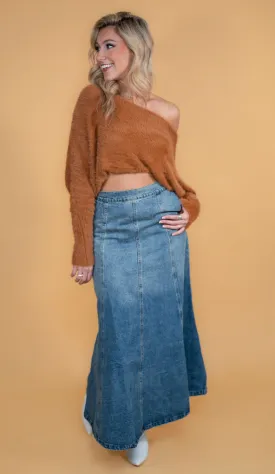 Britney Denim Mermaid Maxi Skirt