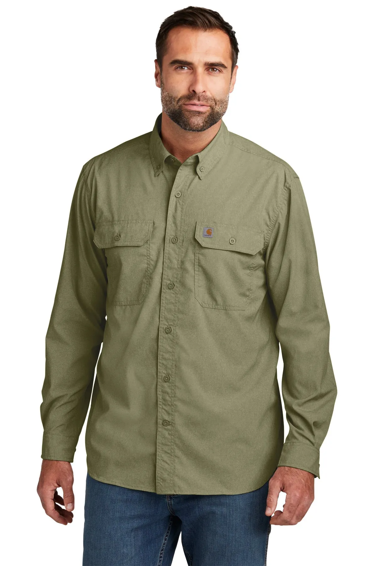 Carhartt Force Long Sleeve Custom Shirts, Burnt Olive