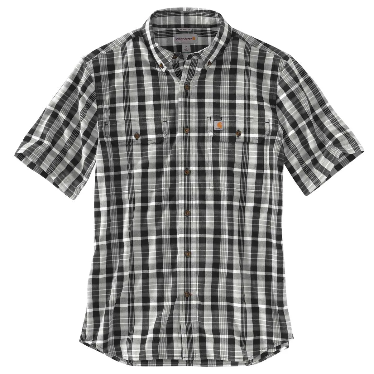 Carhartt Men's Black Fort Plaid Short Sleeve Shirt
