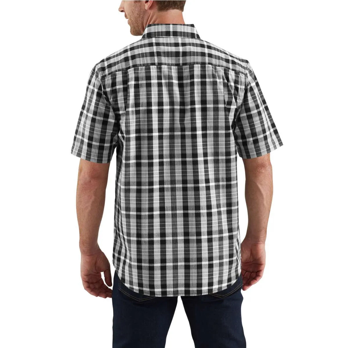 Carhartt Men's Black Fort Plaid Short Sleeve Shirt