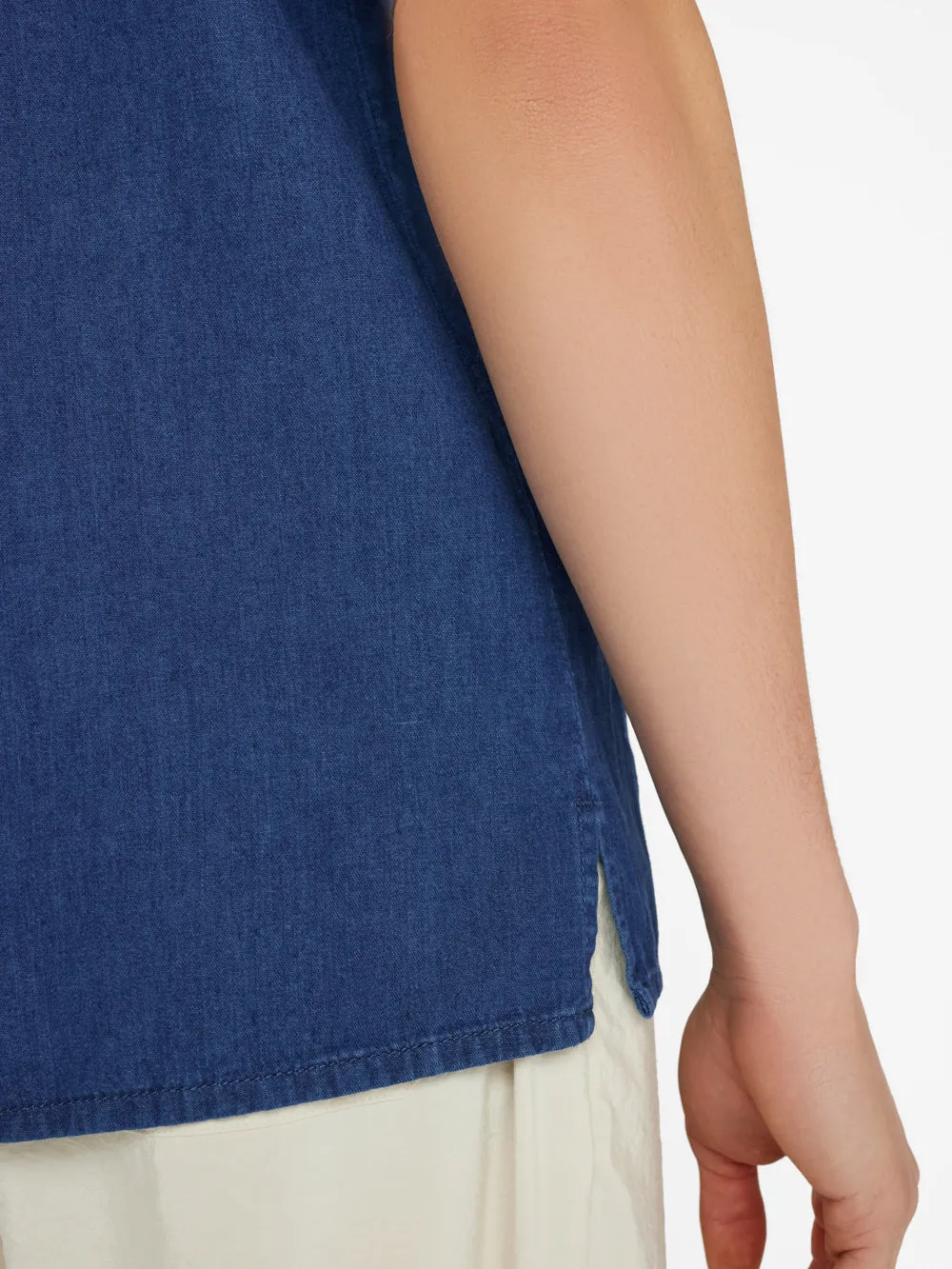 Chambray Camp Collar Shirt -- Maritime