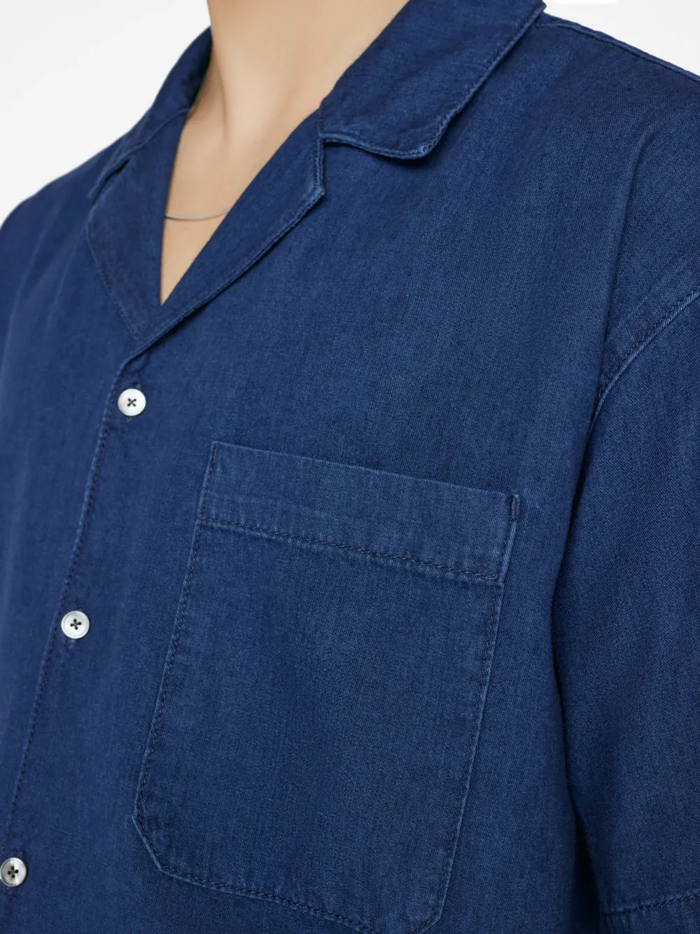 Chambray Camp Collar Shirt -- Maritime