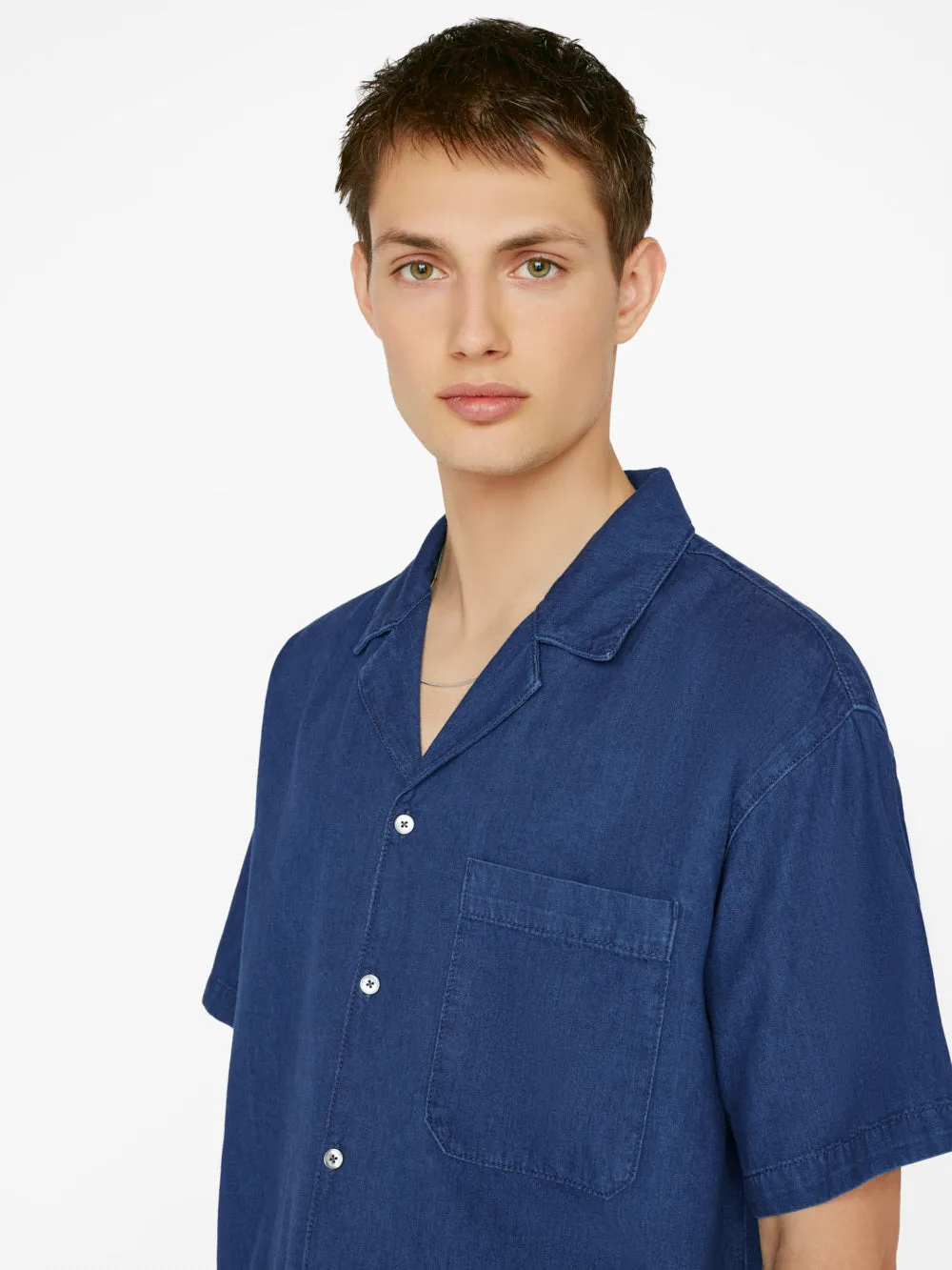 Chambray Camp Collar Shirt -- Maritime