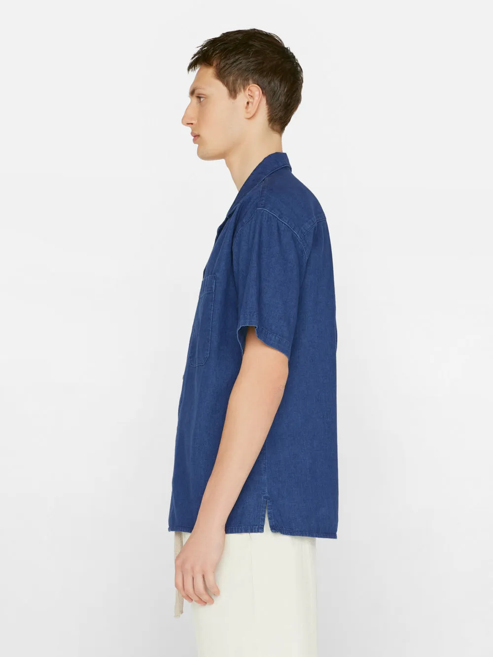 Chambray Camp Collar Shirt -- Maritime