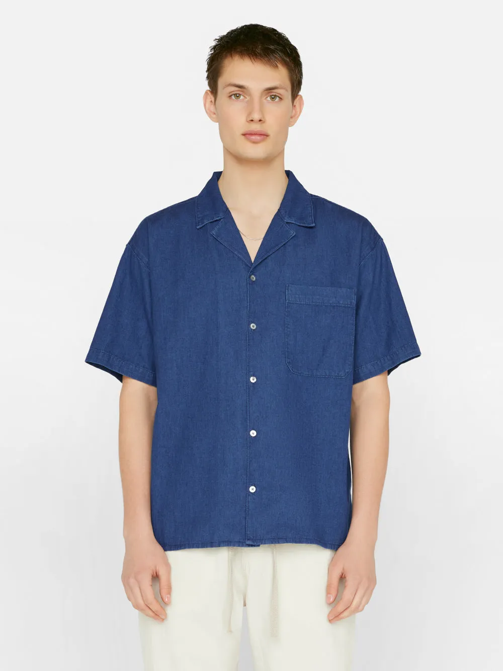 Chambray Camp Collar Shirt -- Maritime