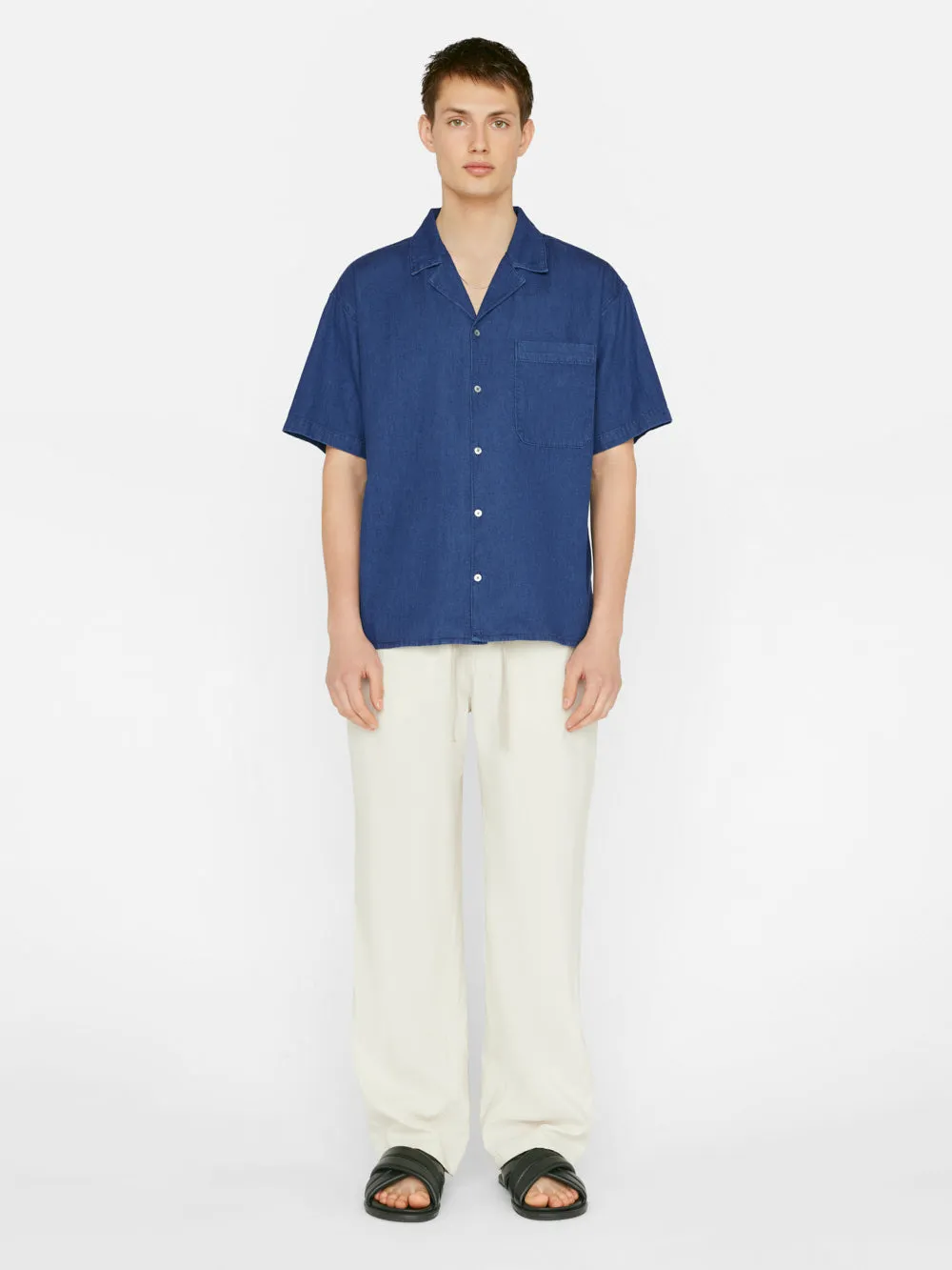 Chambray Camp Collar Shirt -- Maritime