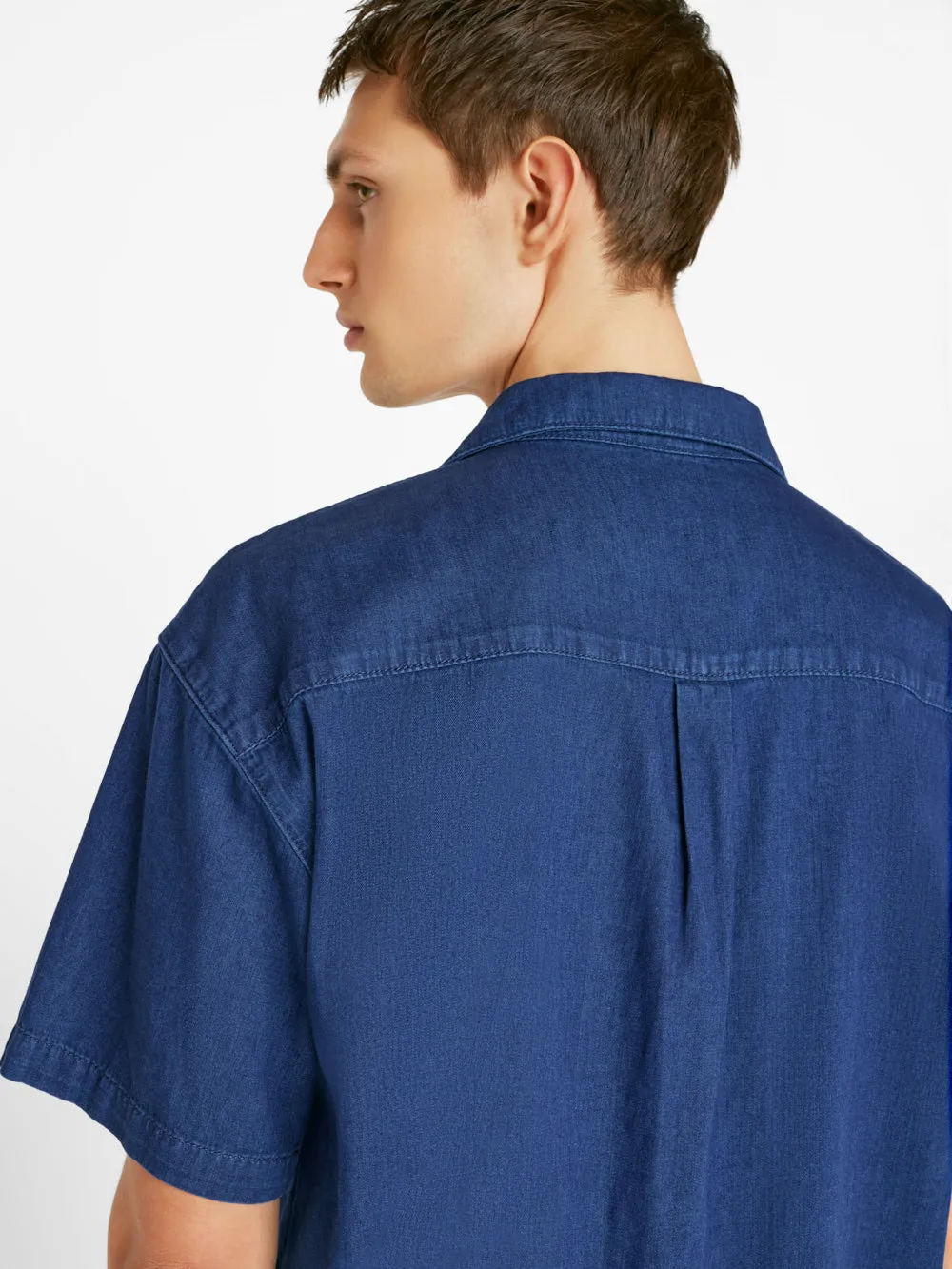 Chambray Camp Collar Shirt -- Maritime