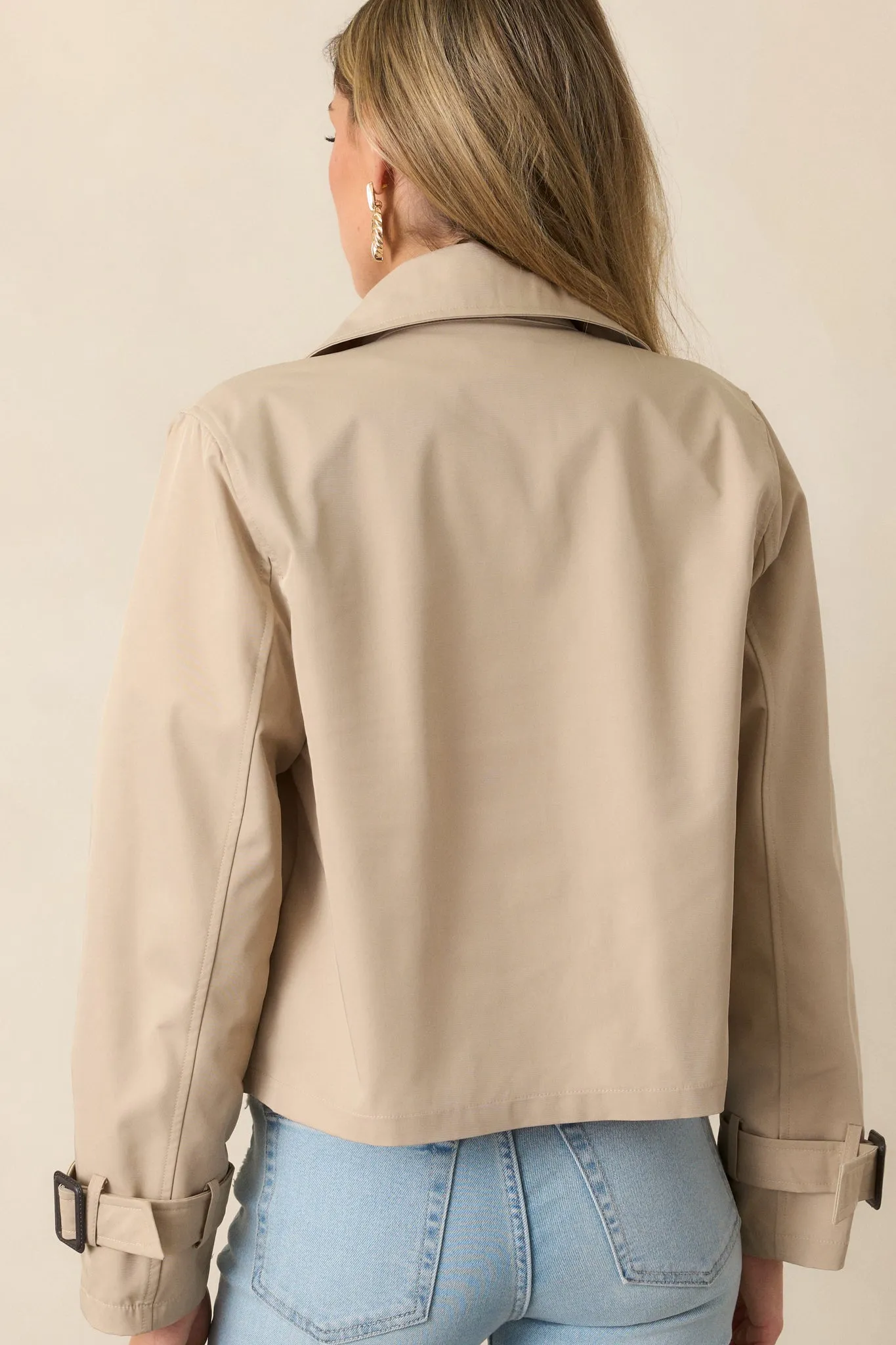 City Strolls Khaki Cropped Trench Coat