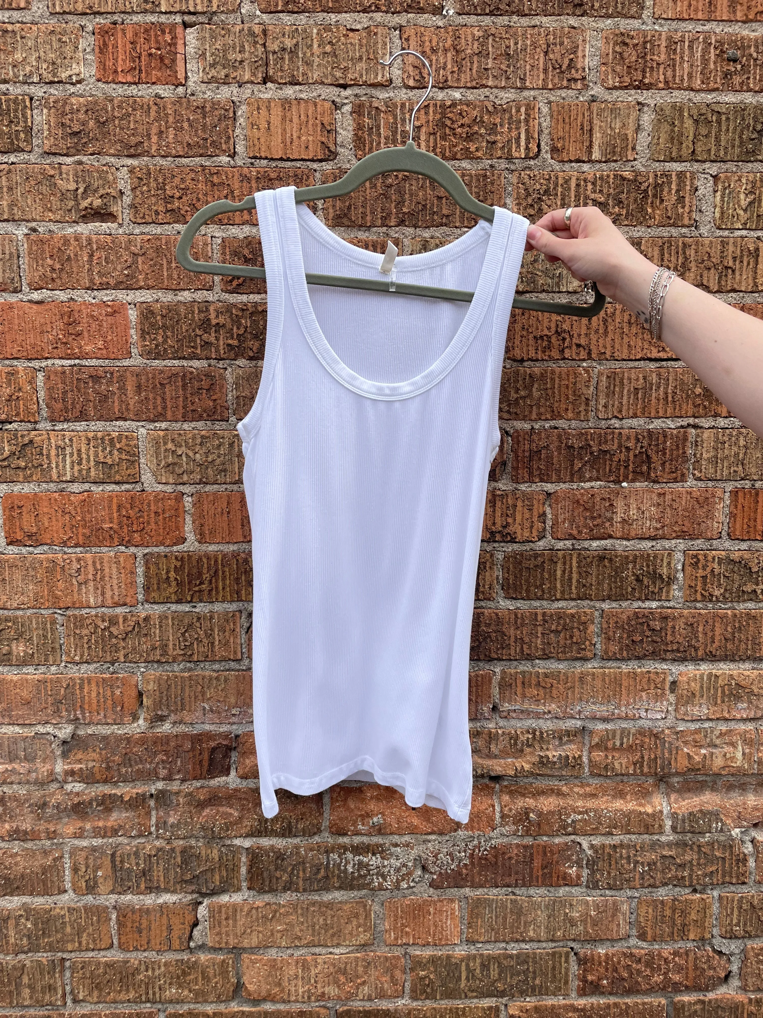 Classic Ribbed Scooped Neck Tank