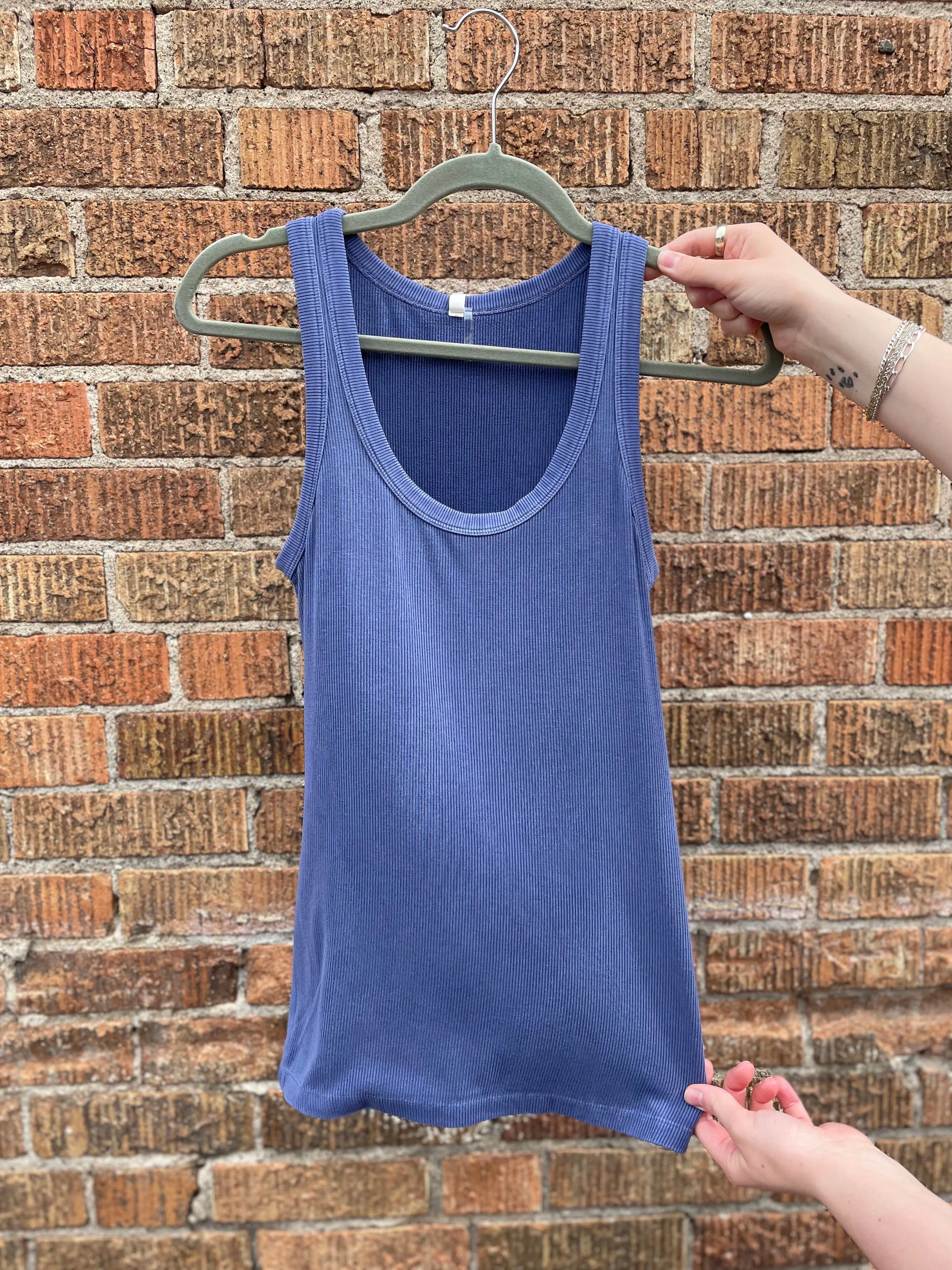 Classic Ribbed Scooped Neck Tank