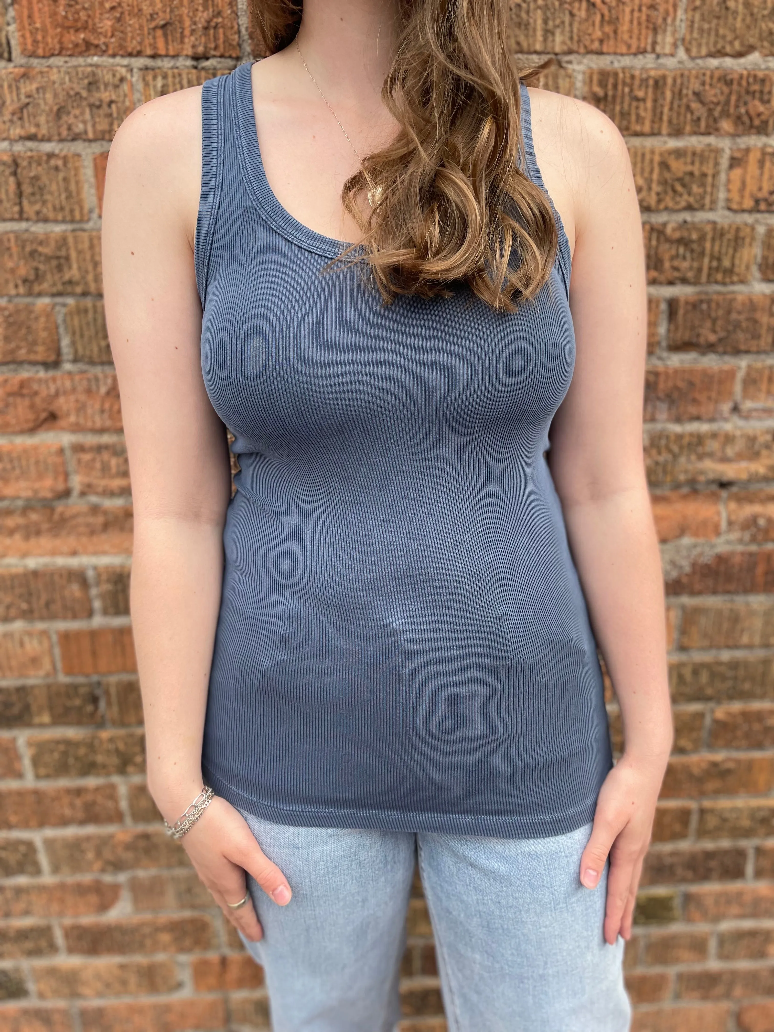 Classic Ribbed Scooped Neck Tank