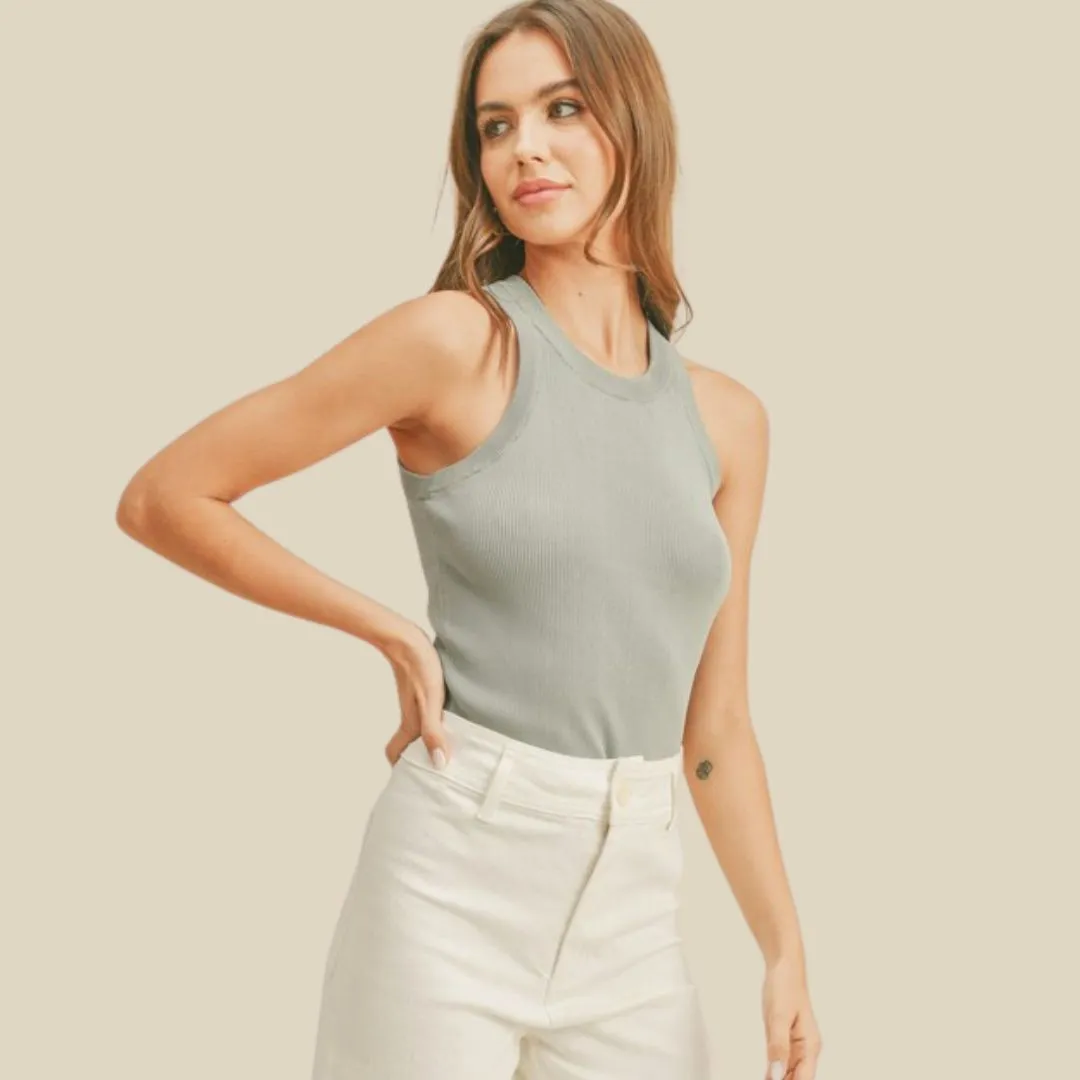 Classic Ribbed Tank Top (Seafoam)