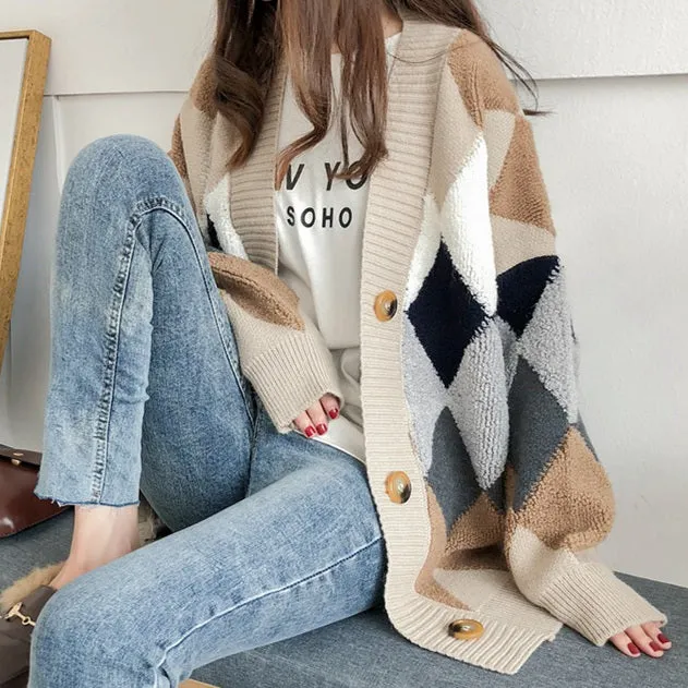 Cozy Block Cardigan