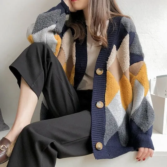 Cozy Block Cardigan