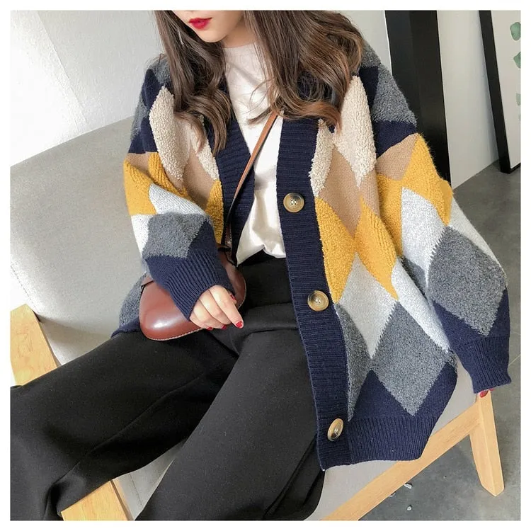 Cozy Block Cardigan