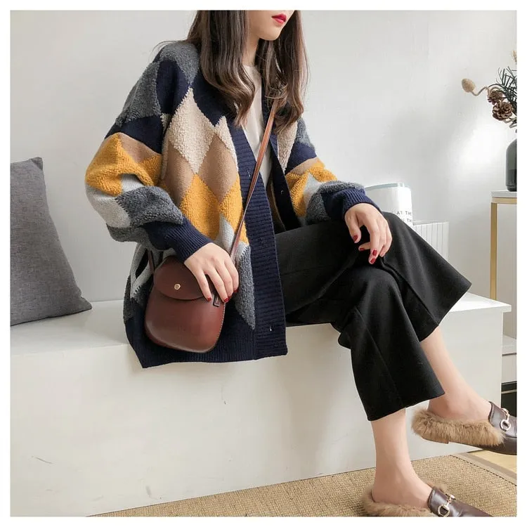Cozy Block Cardigan
