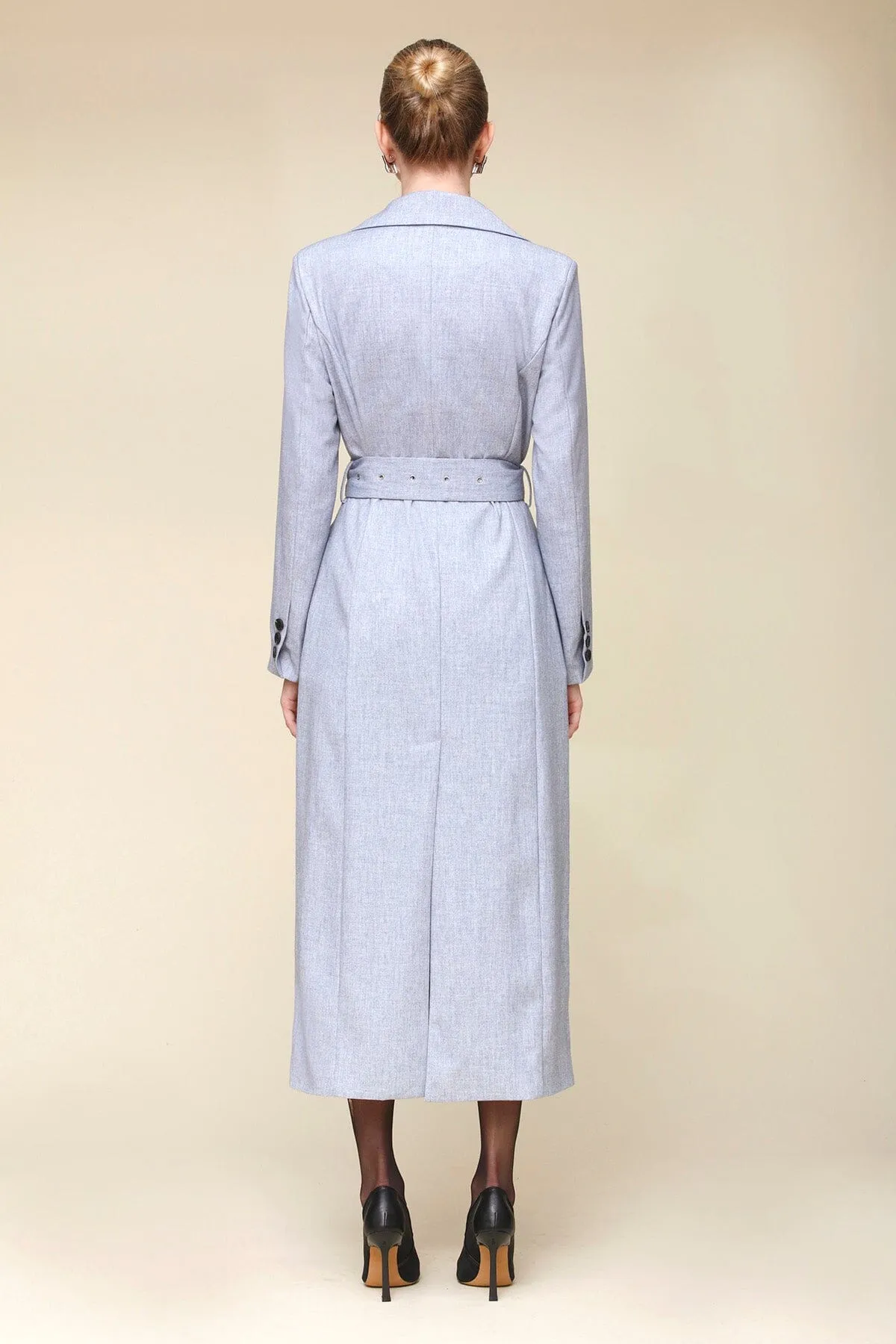 Cutaway Belted Maxi Trench Coat