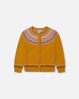 Deux Par Deux girls Icelandic knit cardigan