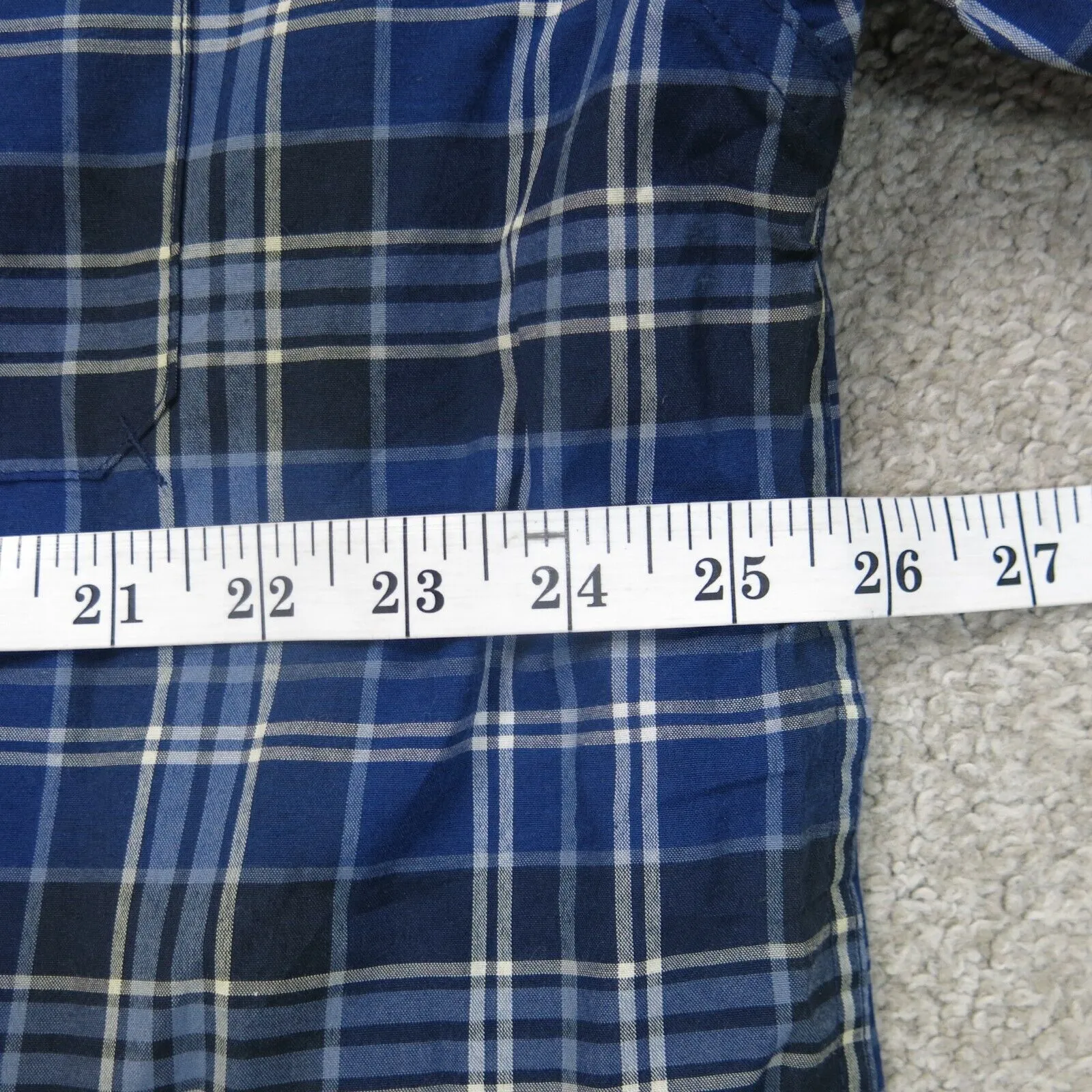 Dickies Shirt Mens 2XL Blue Short Sleeve Plaid Button Up Lightweight Casual