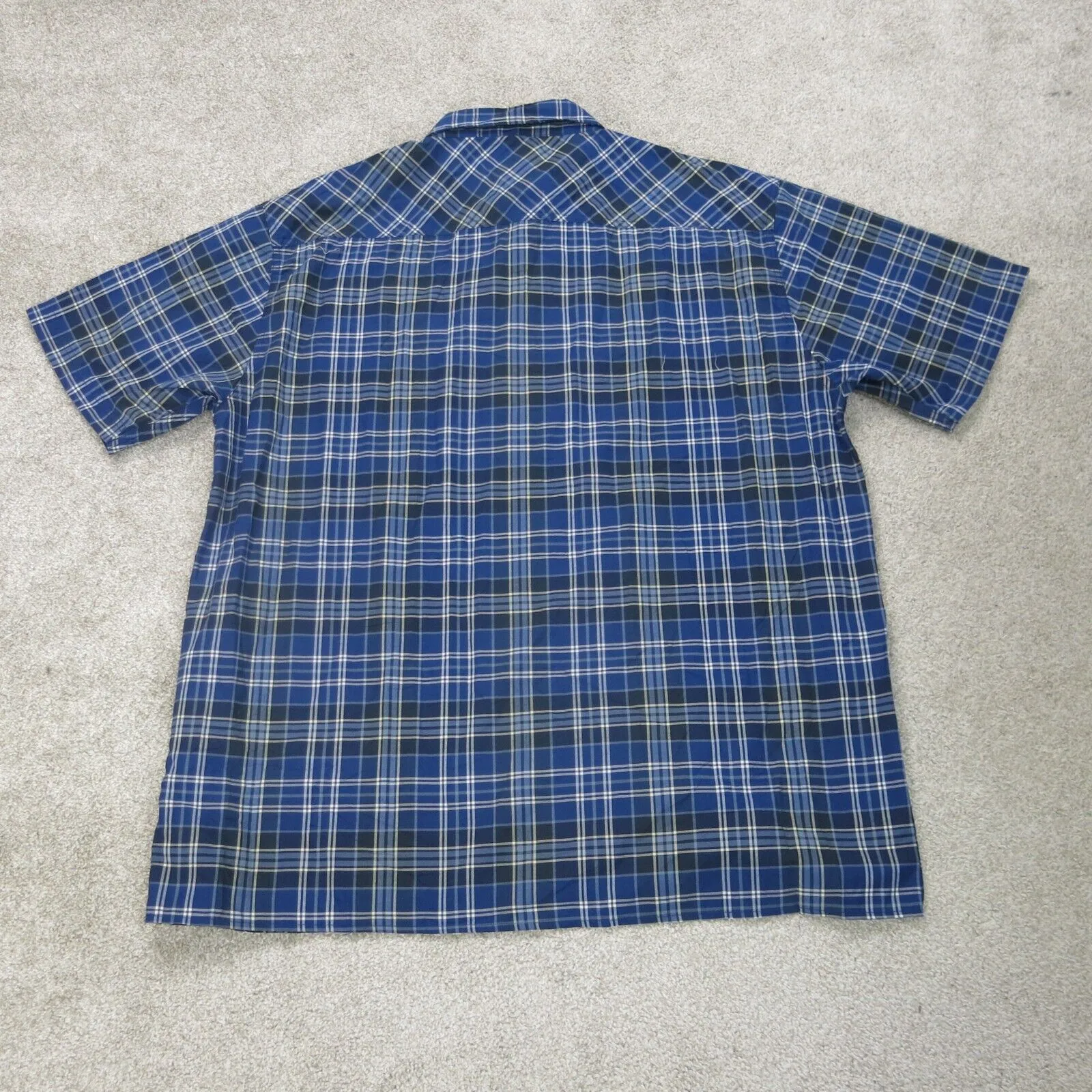 Dickies Shirt Mens 2XL Blue Short Sleeve Plaid Button Up Lightweight Casual