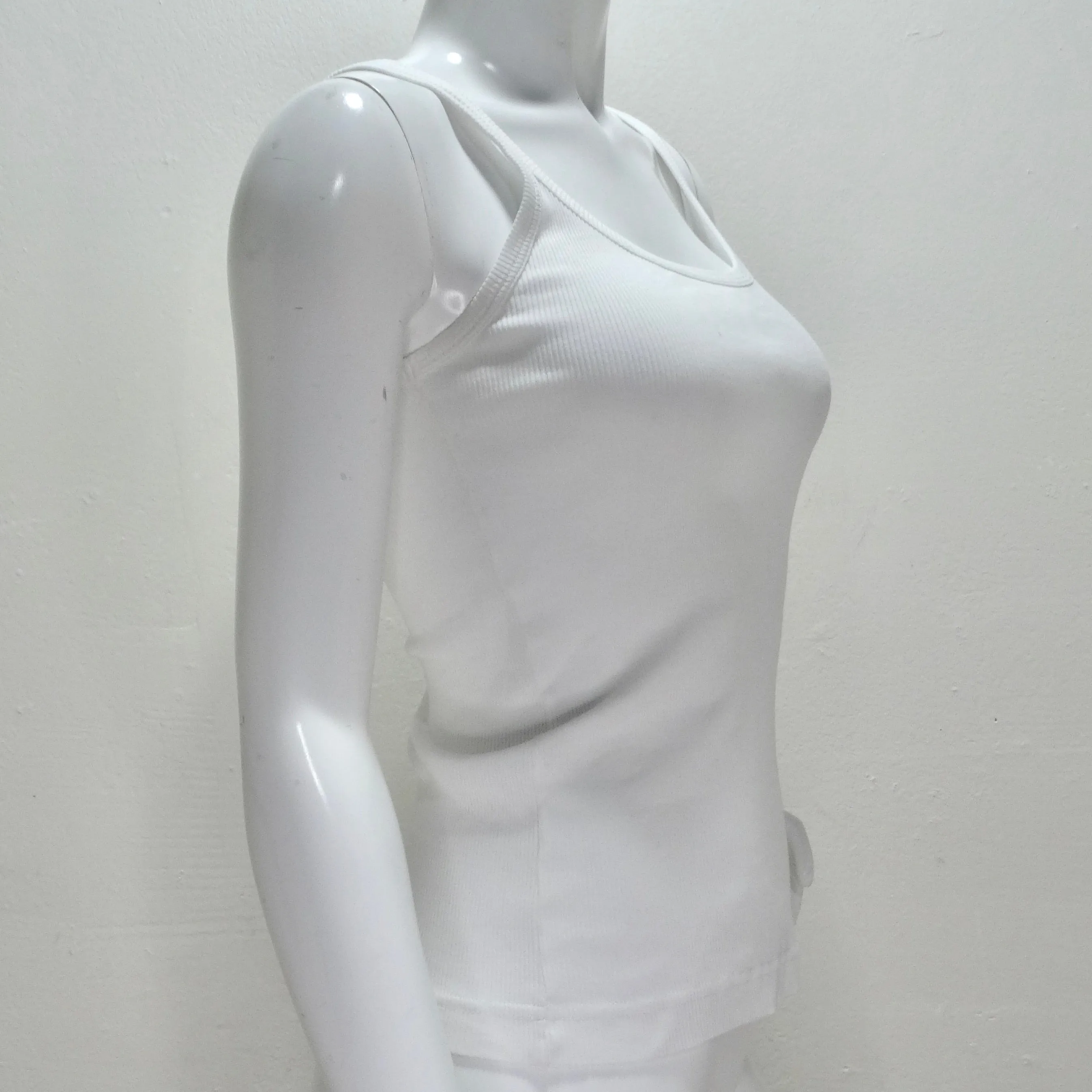Dolce & Gabbana White Ribbed Tank