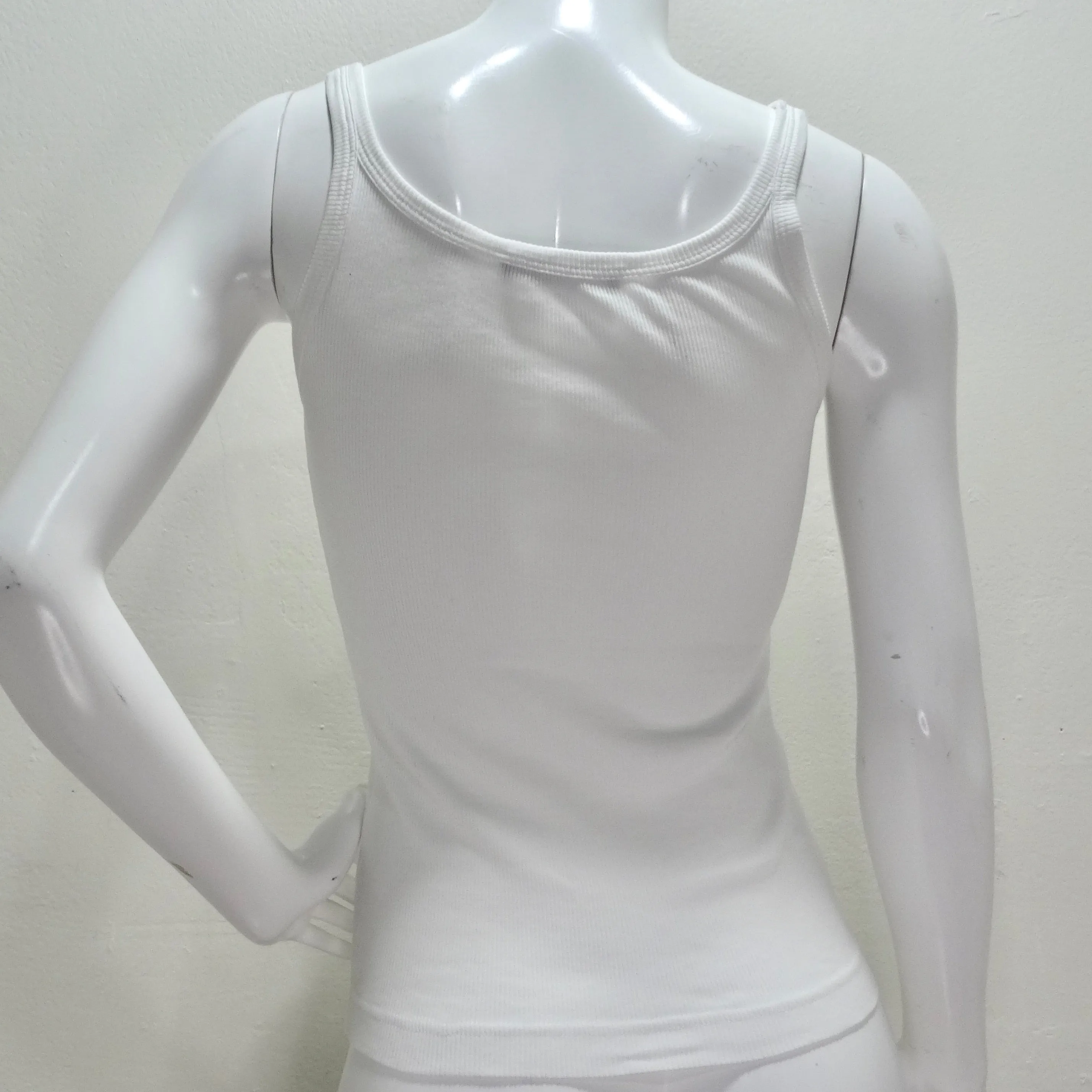 Dolce & Gabbana White Ribbed Tank