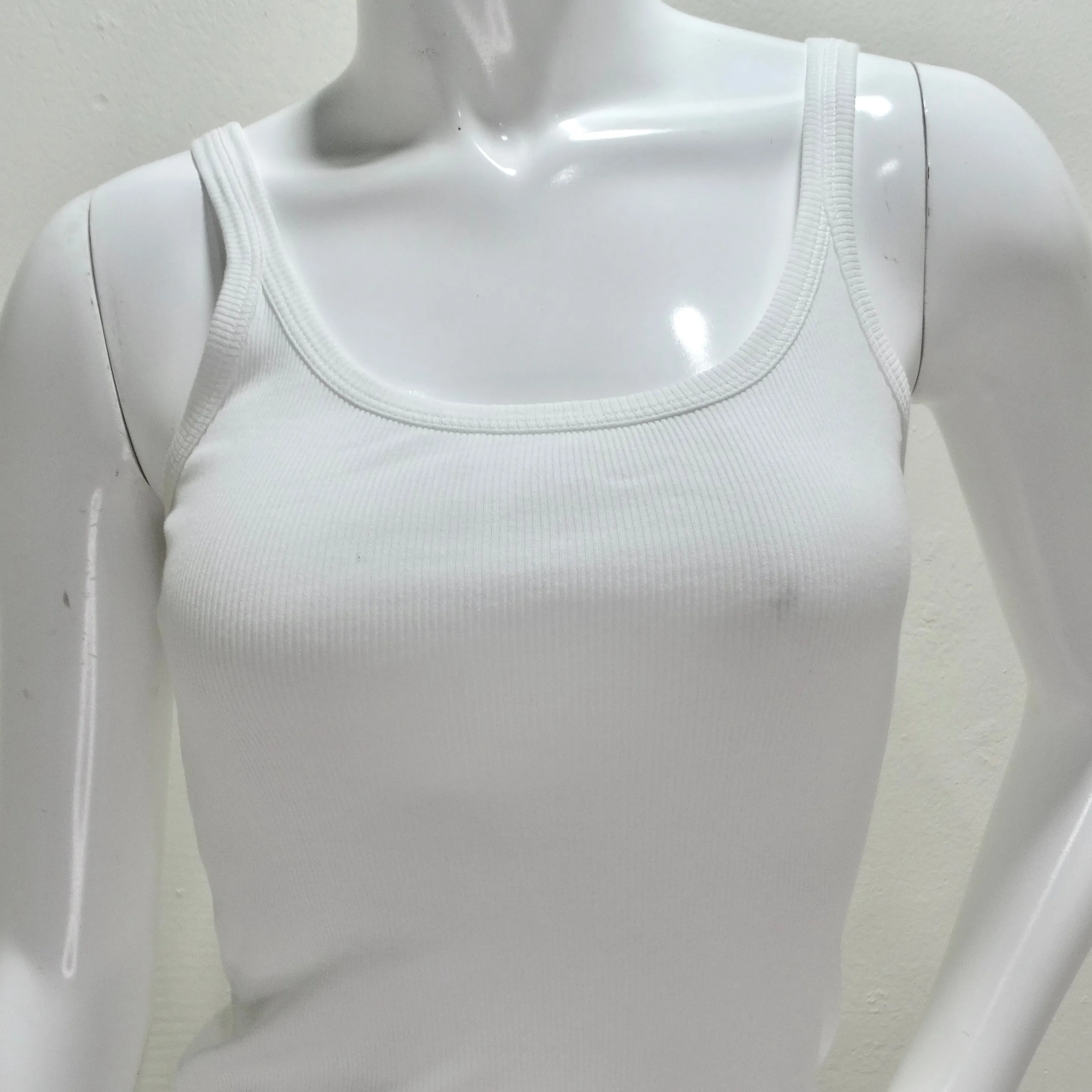 Dolce & Gabbana White Ribbed Tank