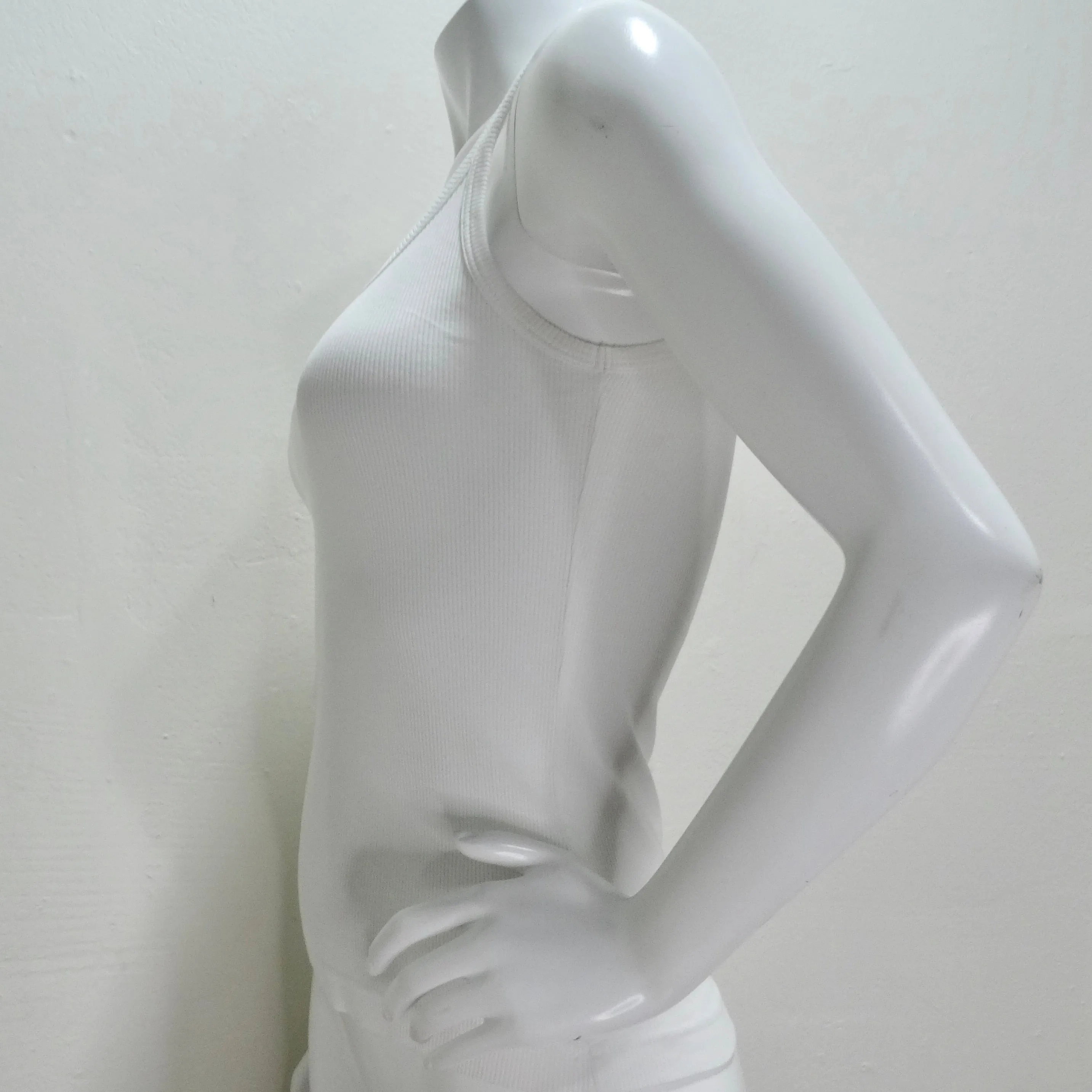 Dolce & Gabbana White Ribbed Tank