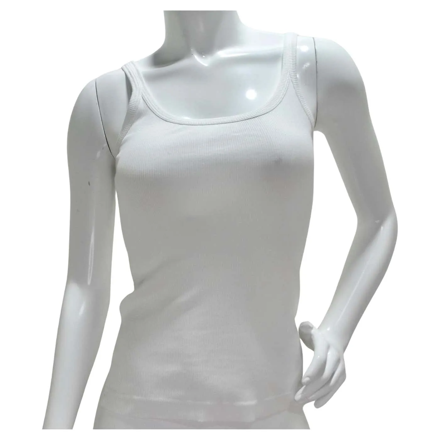 Dolce & Gabbana White Ribbed Tank