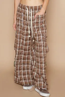 Elmwood Plaid Drawstring Cargo Pants
