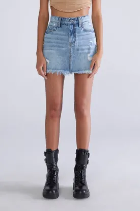 Eyes On You Medium Wash Denim Mini Skirt
