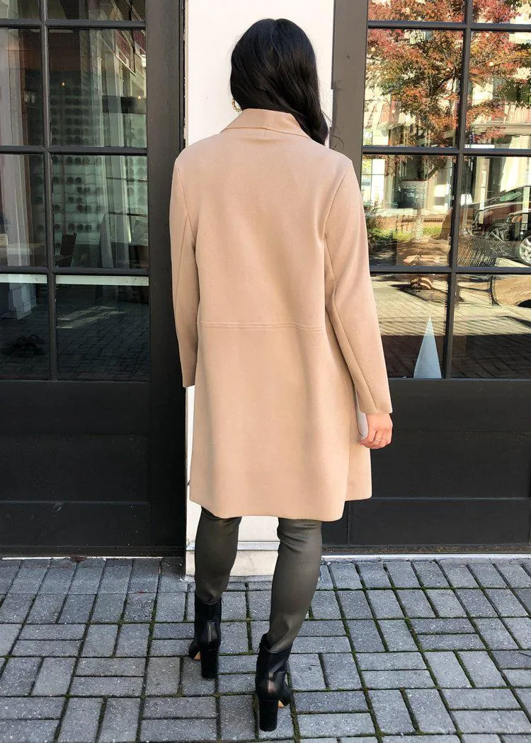 Fawn Faux Suede Trench