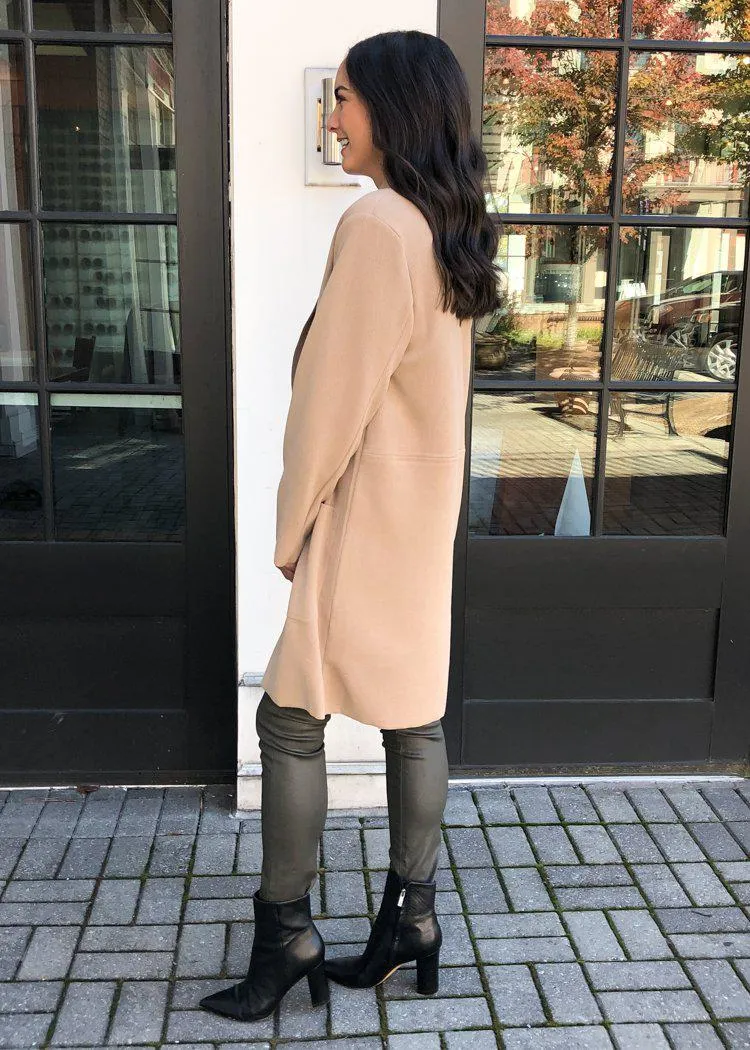 Fawn Faux Suede Trench